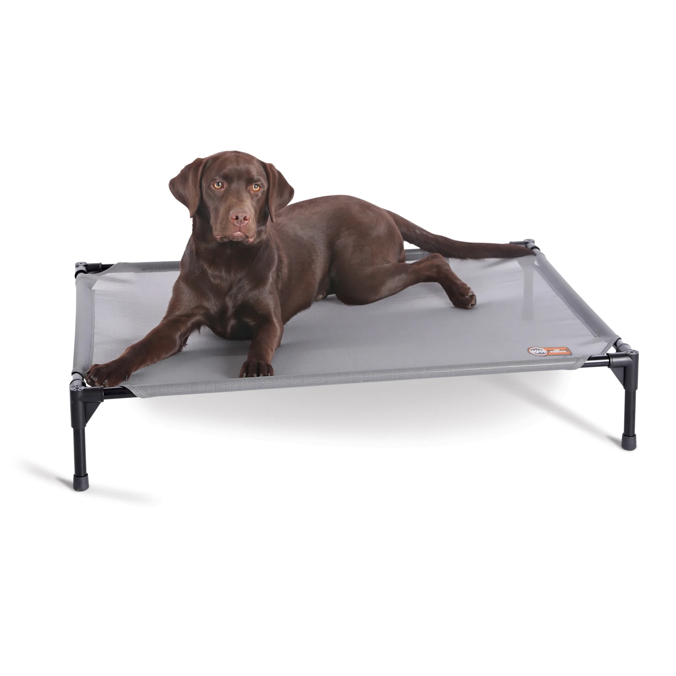 K&H Pet Products All Weather Elevated Outdoor Pet Cot Gray Large 42 X 30 X 7 Inches