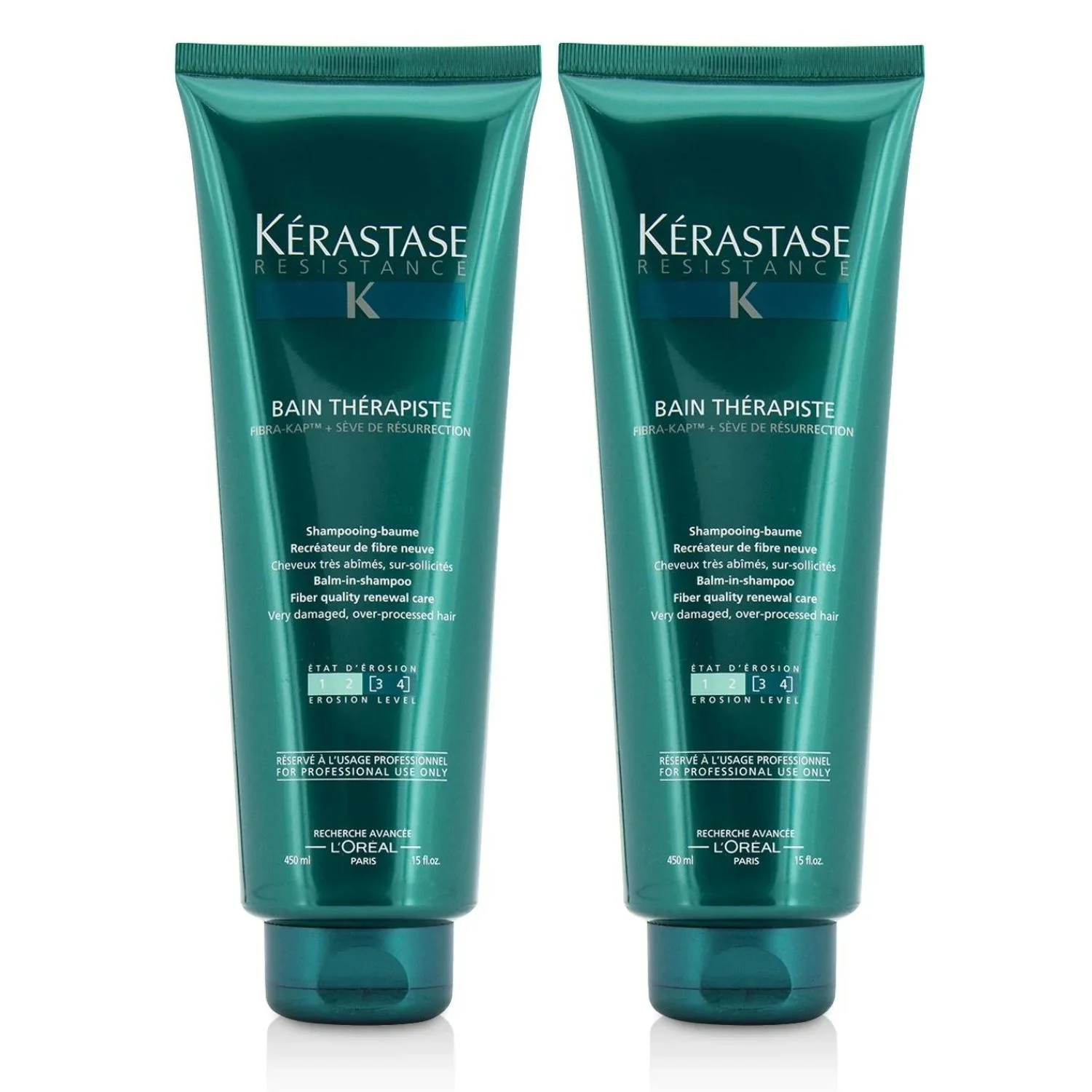 Kerastase Bain Therapiste Repairing Shampoo for Weak and Damaged Hair 15 oz, Pack of 2
