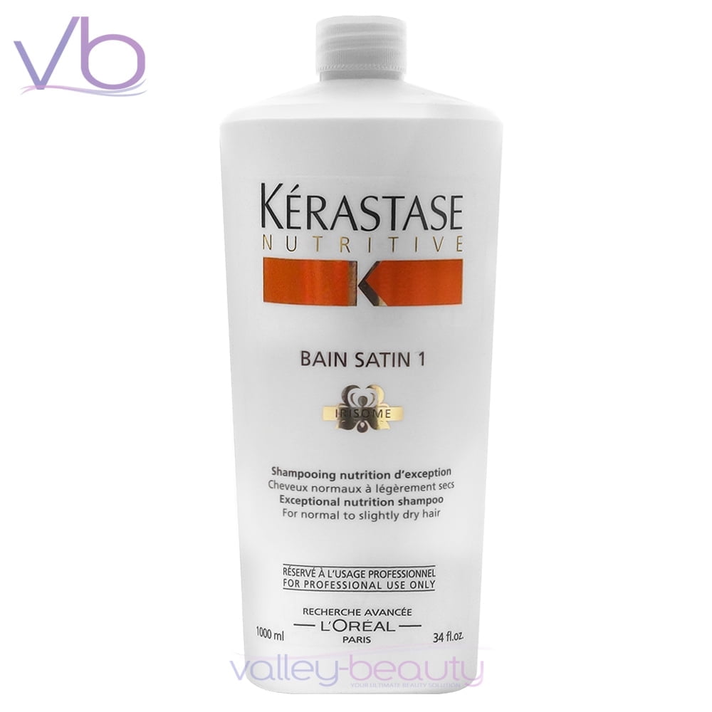 Kerastase Nutritive Bain Satin 1 Shampoo For Normal to Slightly Dry Hair with Pump, 34 fl.oz.
