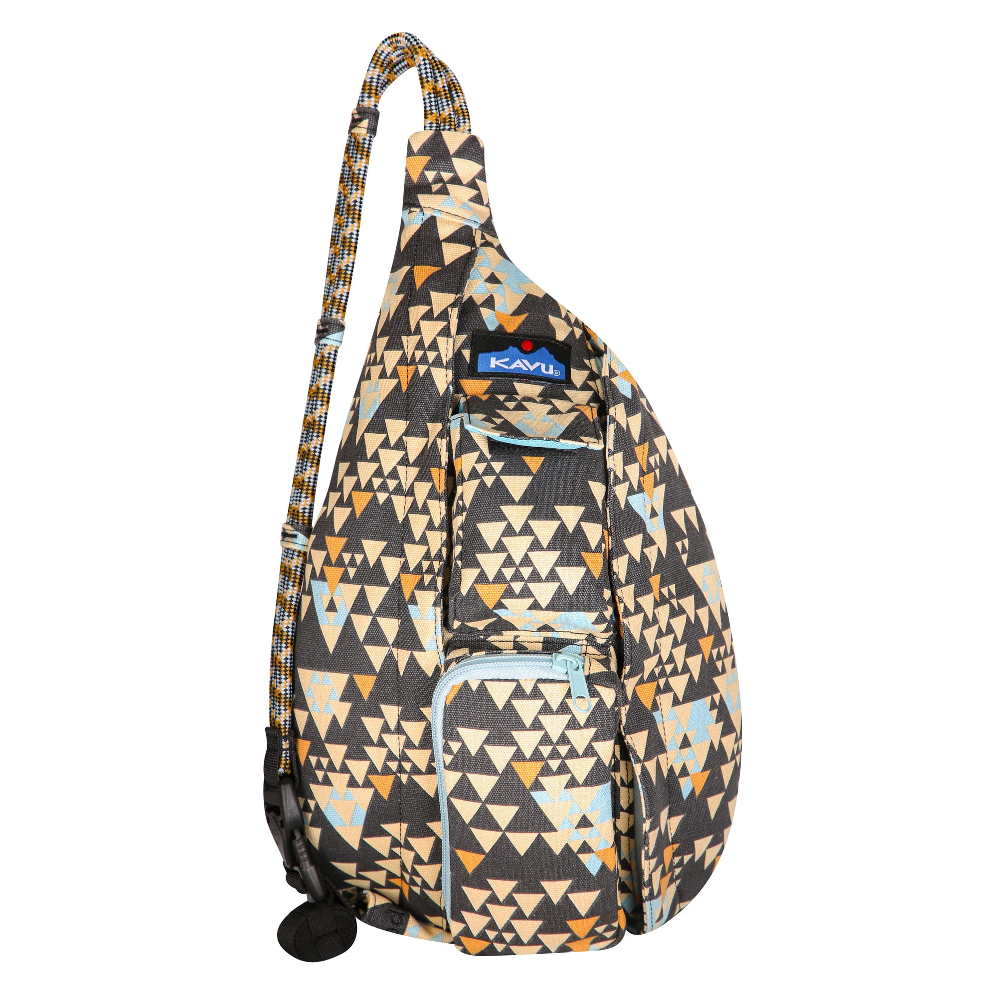 Kavu Adult Lightweight Cotton Canvas Sling Rope Bag, Tri Cascades