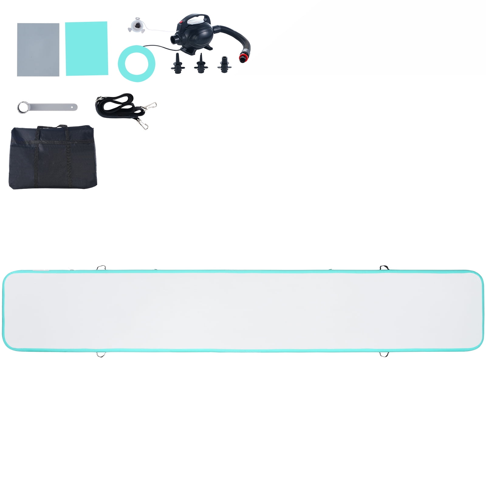 KFFKFF Air Mat Inflatable Training Tumbling 20ft with Pump Gym Gymnastics Mat