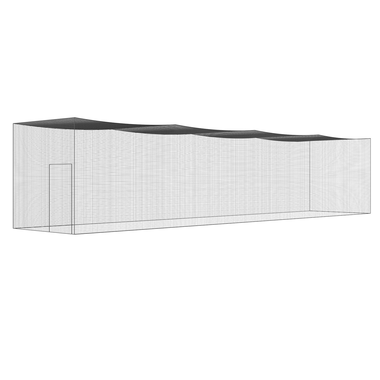 KFFKFF Portable Baseball Batting Netting, 55x12x14ft Professional Softball Square Baseball Batting Cage Heavy Duty Enclosed PE Netting w/Storage Bag