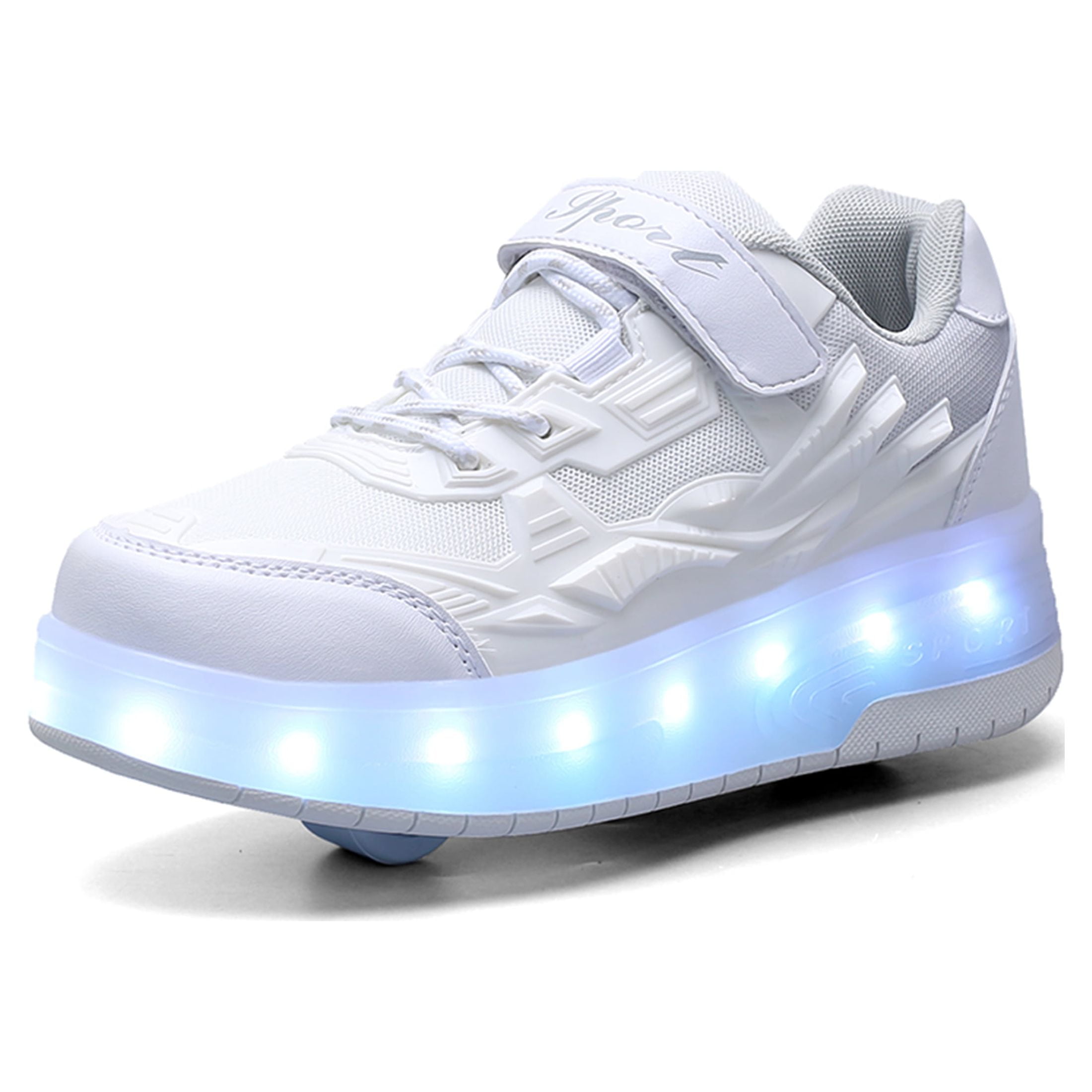 KOFUBOKE Child Teen Roller Skates Double Wheel Shoes Light Up LED shoe 1 size