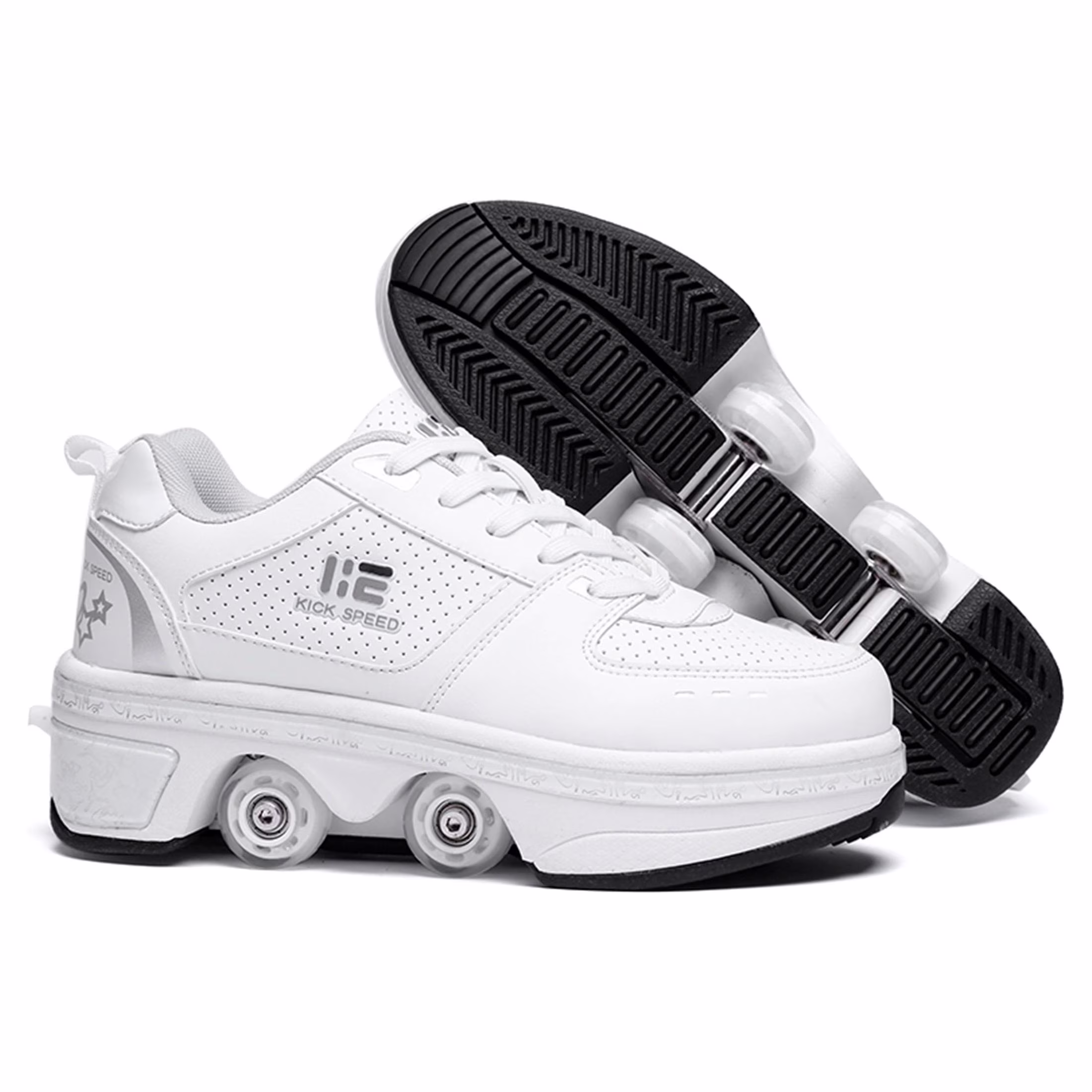 KOFUBOKE Roller Skate Shoes - Sneakers - Roller Shoes 2-in-1 Suitable for Outdoor Sports Skating Invisible Roller Skates The Best Choice for Building Confidence Style