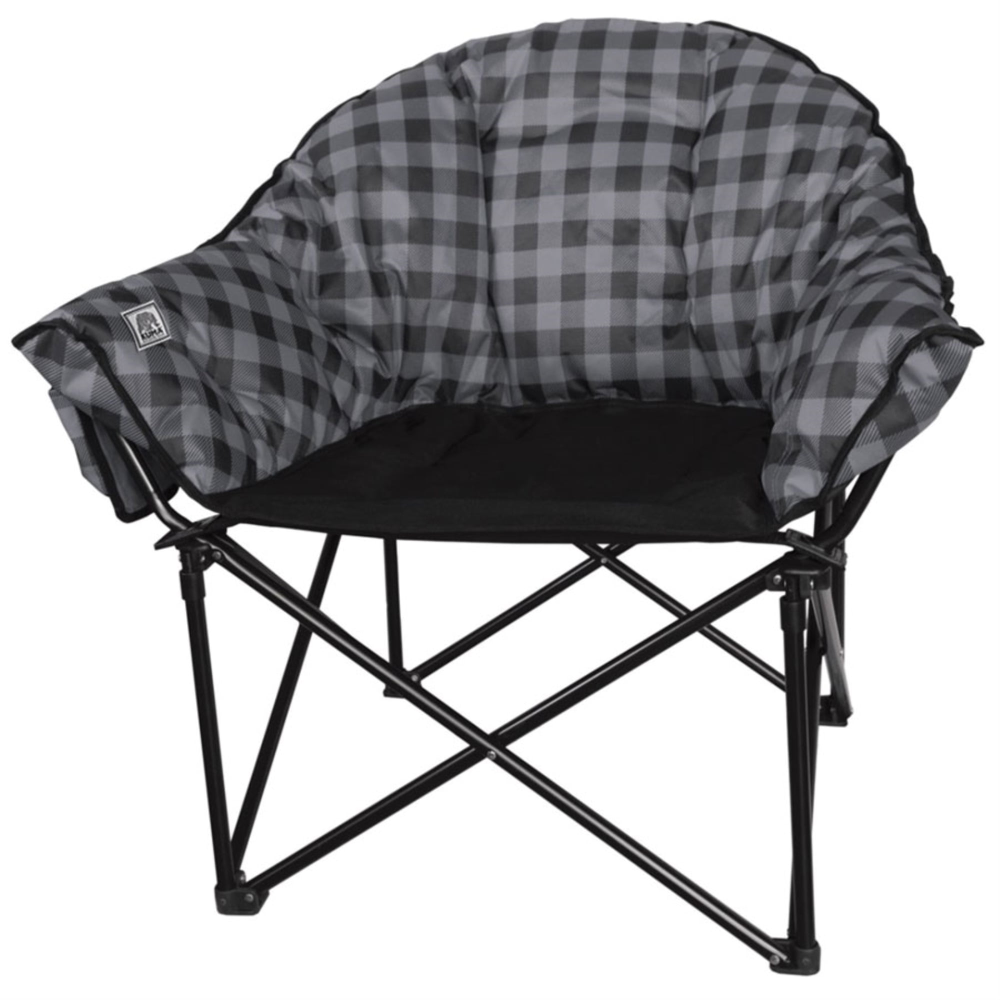 KUMA Outdoor Gear 433-KM-LBCH-GPB Lazy Bear Camping Chair – Grey/Black Plaid