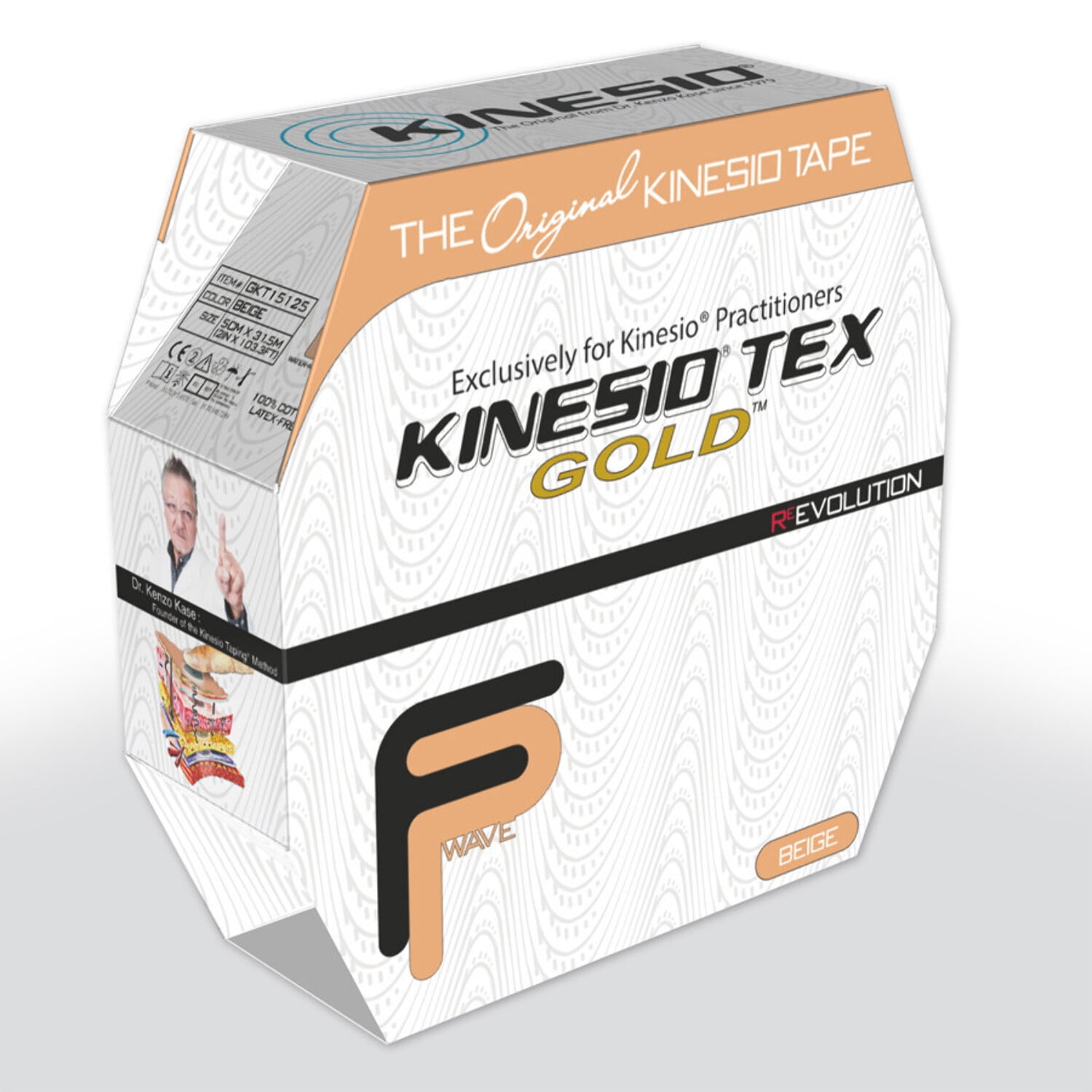 Kinesio Tape, Tex Gold, 2" x 34 yds, Beige, Bulk Roll