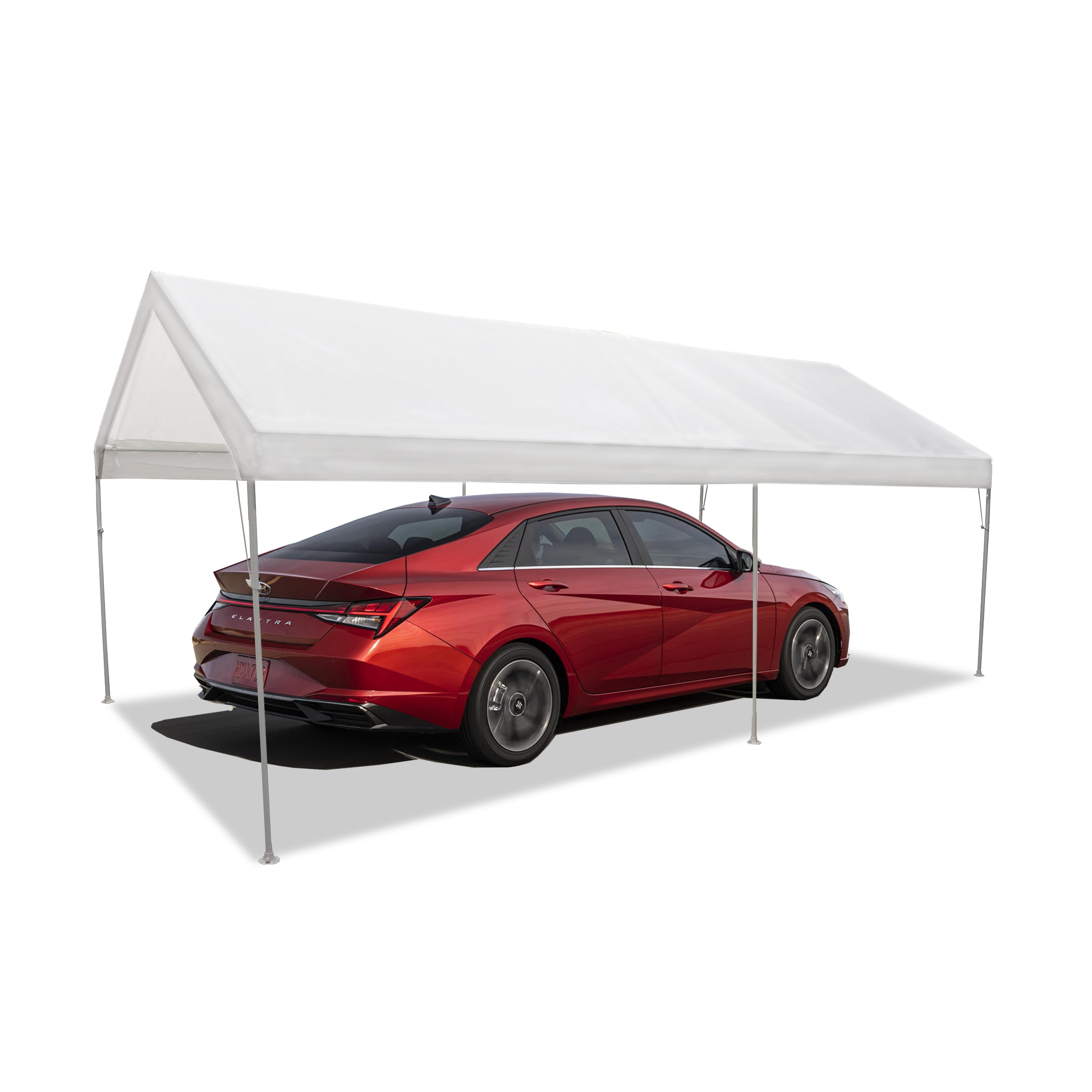 King Canopy Value King 10' x 20' Carport, 6-Leg, 1 1/4-inch Steel Frame, White