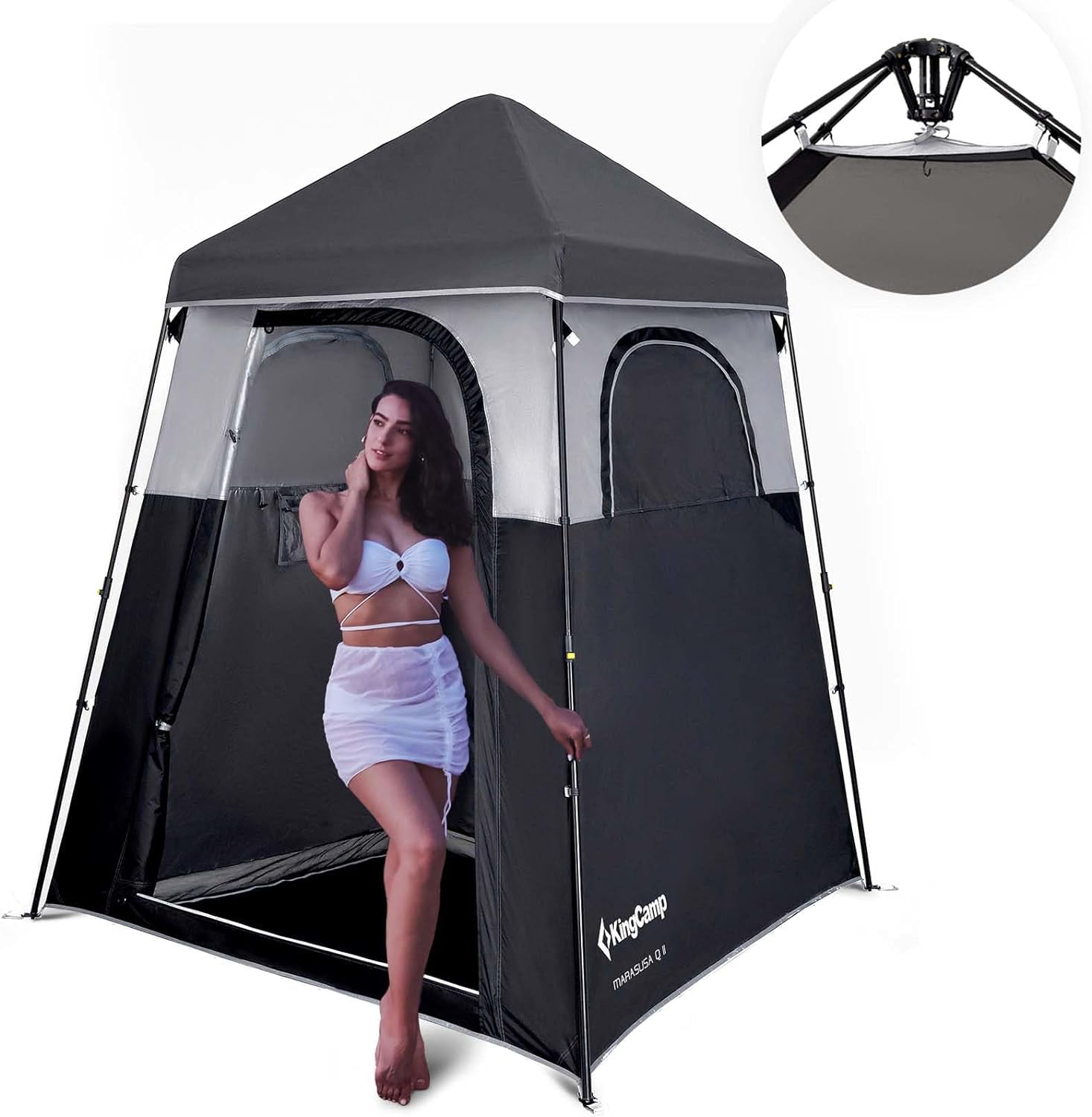 KingCamp Outdoor Shower Tents for 1-Room Camping Portable Instant Pop up Privacy Tent Bathroom Tent Water Resistant Windproof Changing Tent Outdoor Shower Enclosure for Beach, Camping, Hiking, RV