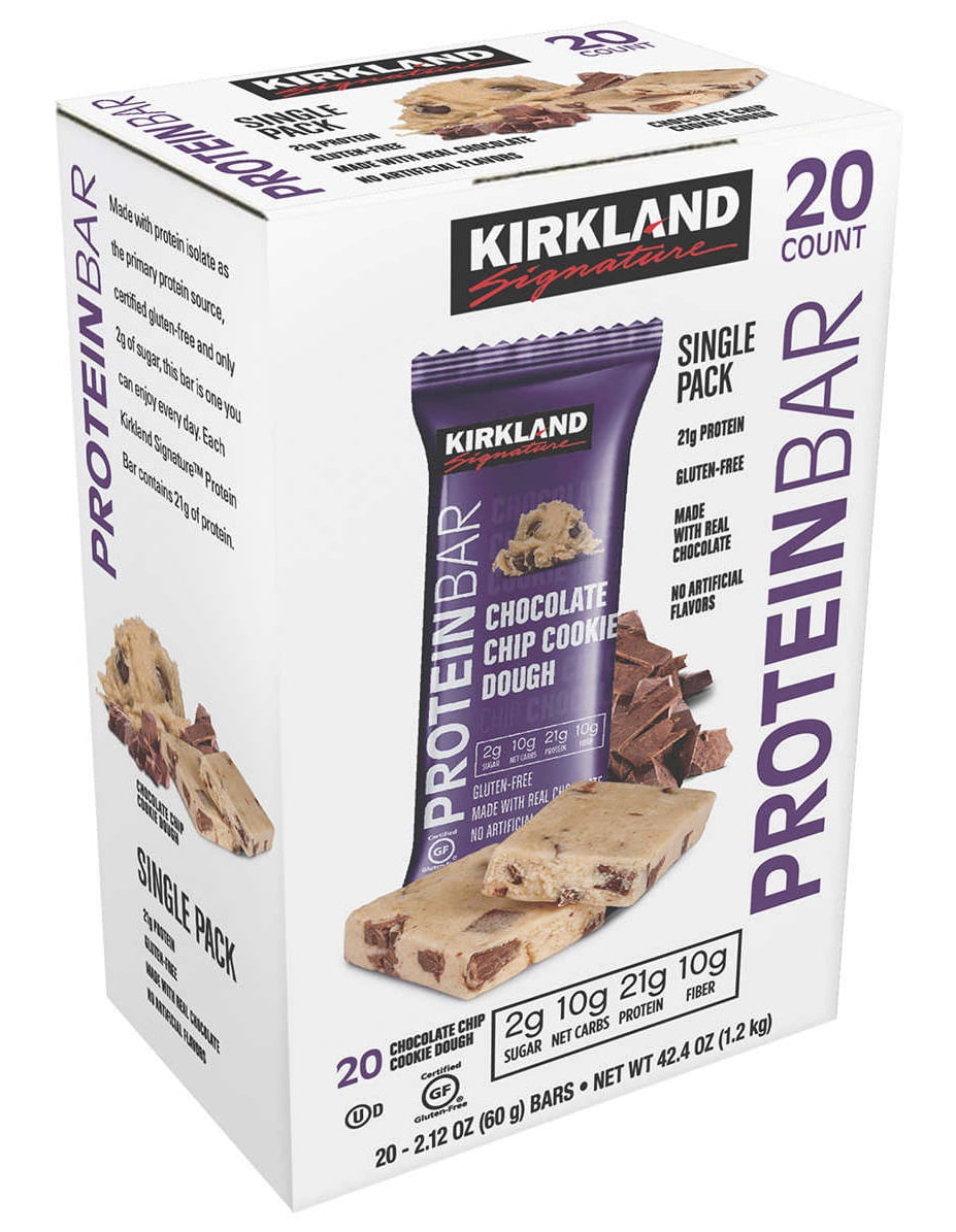 Kirkland Signature Protein Bars, Chocolate Chip Cookie Dough, 20-count