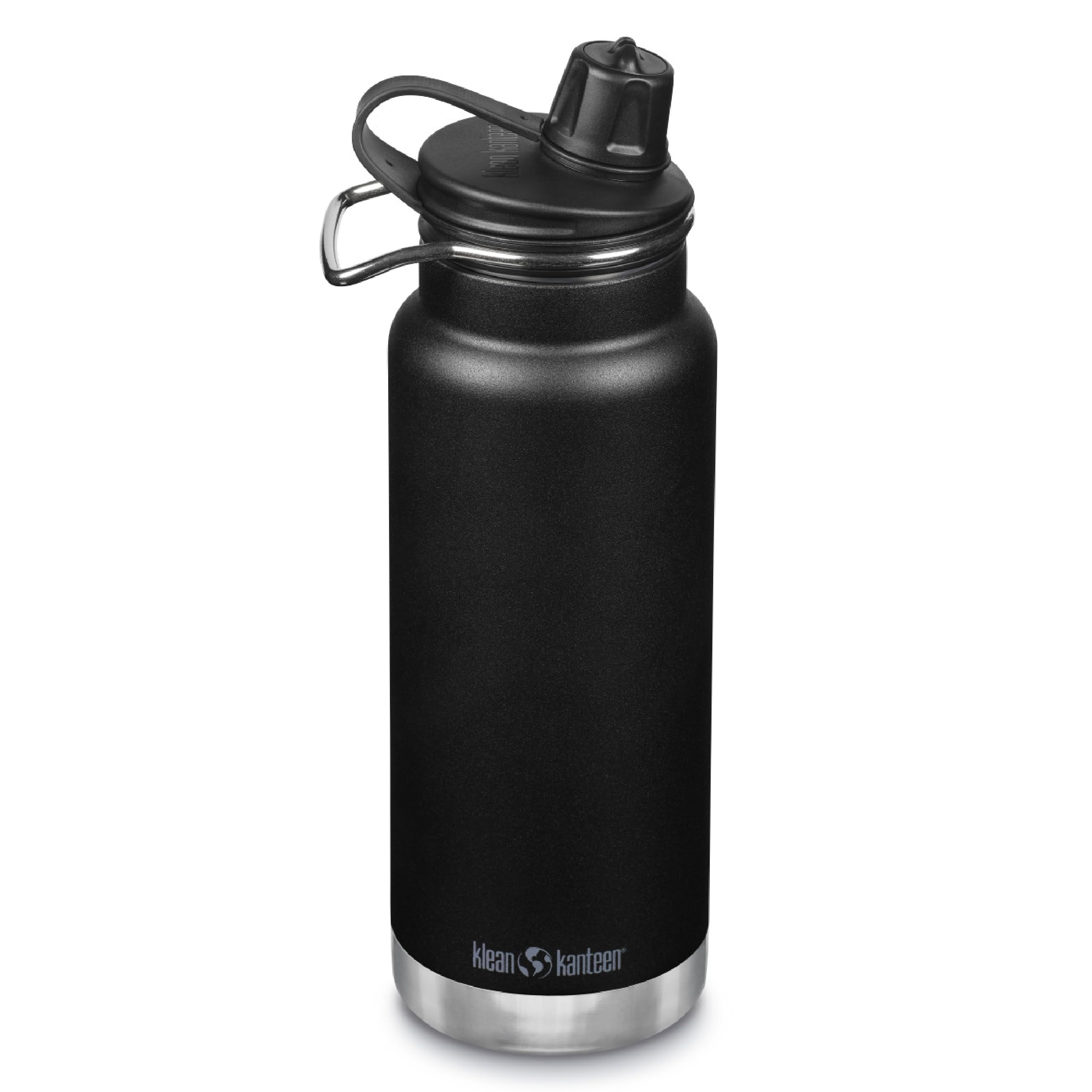Klean Kanteen 32 fl oz Stainless Steel Insulated Water Bottle Chug Cap Black, 1