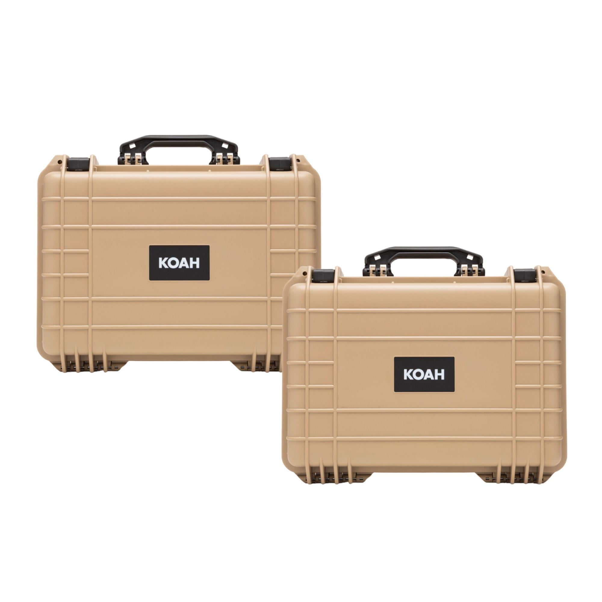 Koah Weatherproof Hard Case with Customizable Foam (18 x 14 x 7 Inch) - (2-Pack)