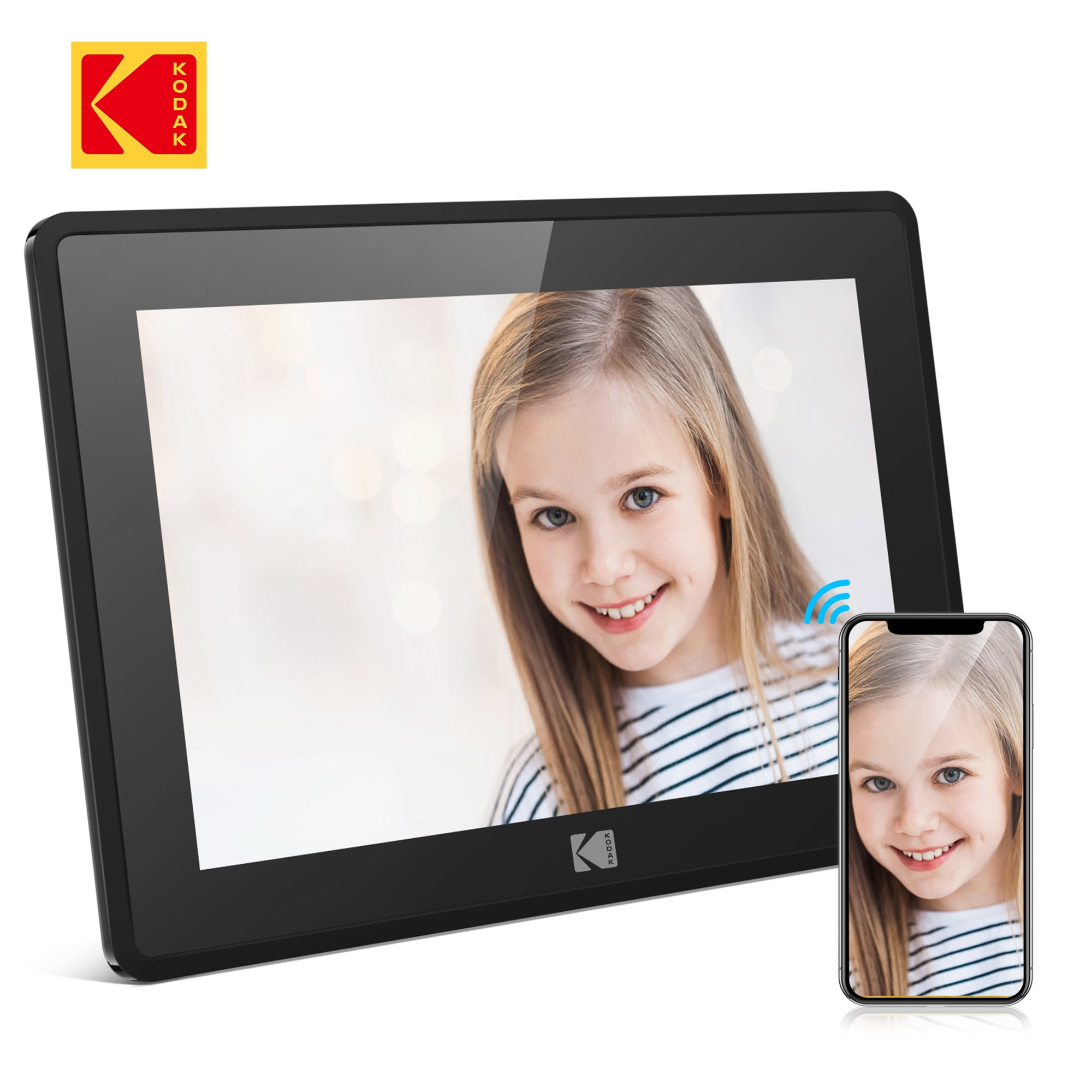 Kodak 10.1-inch WIFI Digital Photo Frame, Touch Screen with 16GB Storage, Gift for Loved One - Black