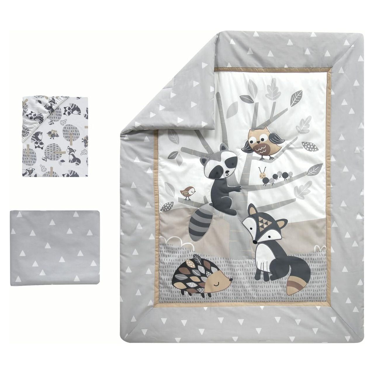 Lambs & Ivy Bedtime Originals Little Rascals 3 Piece Gray Crib Bedding Set