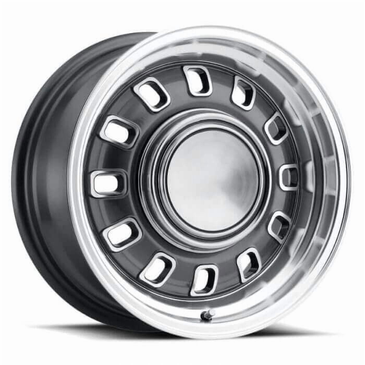 Legendary Wheels 12 Slot - 15 x 7 in. - 5 x 4.5 - 3.75 bs - Charcoal