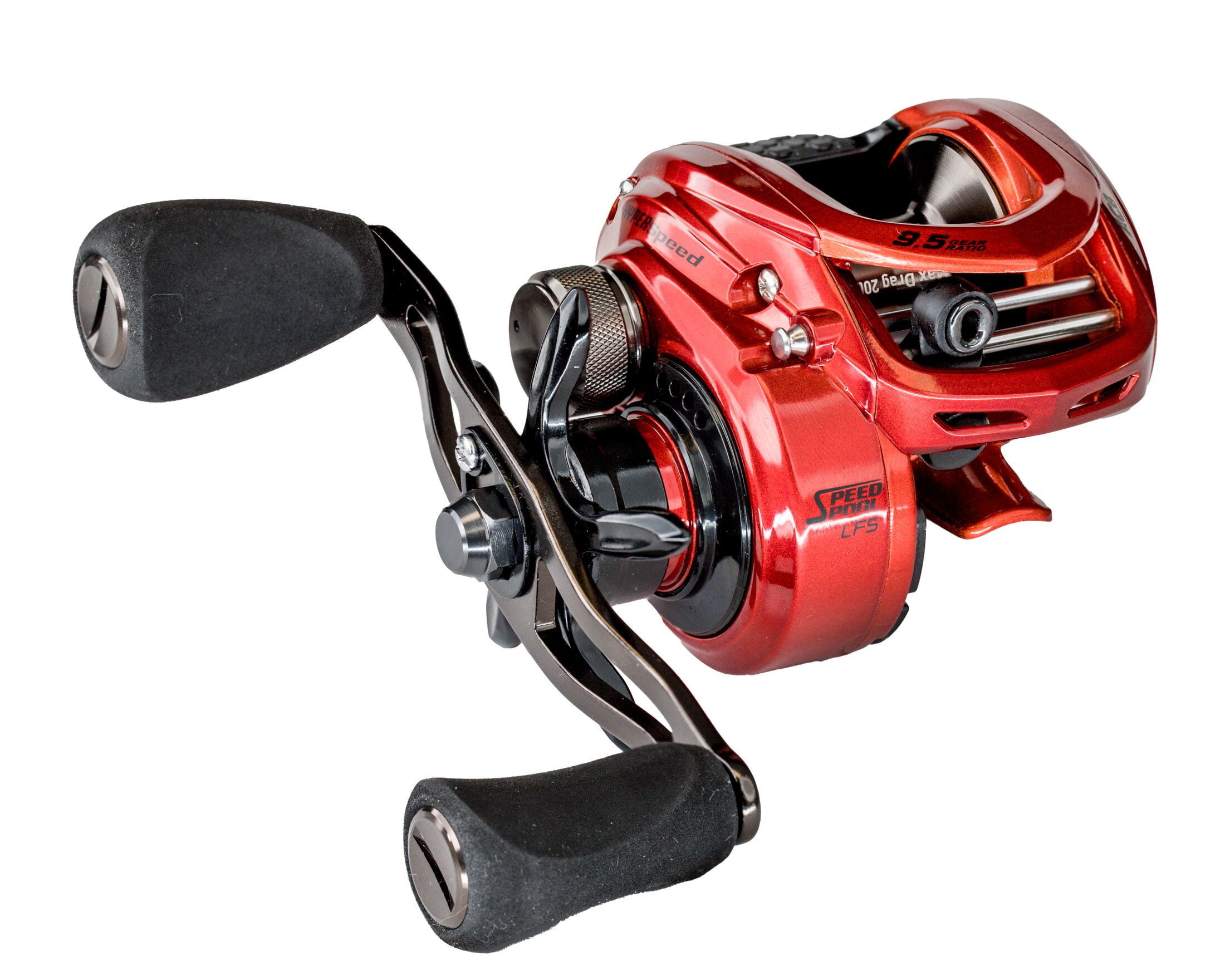 Lew's HyperSpeed Series Casting Reel, 9.5:1 Gear Ratio, Right-Hand Retrieve, Red