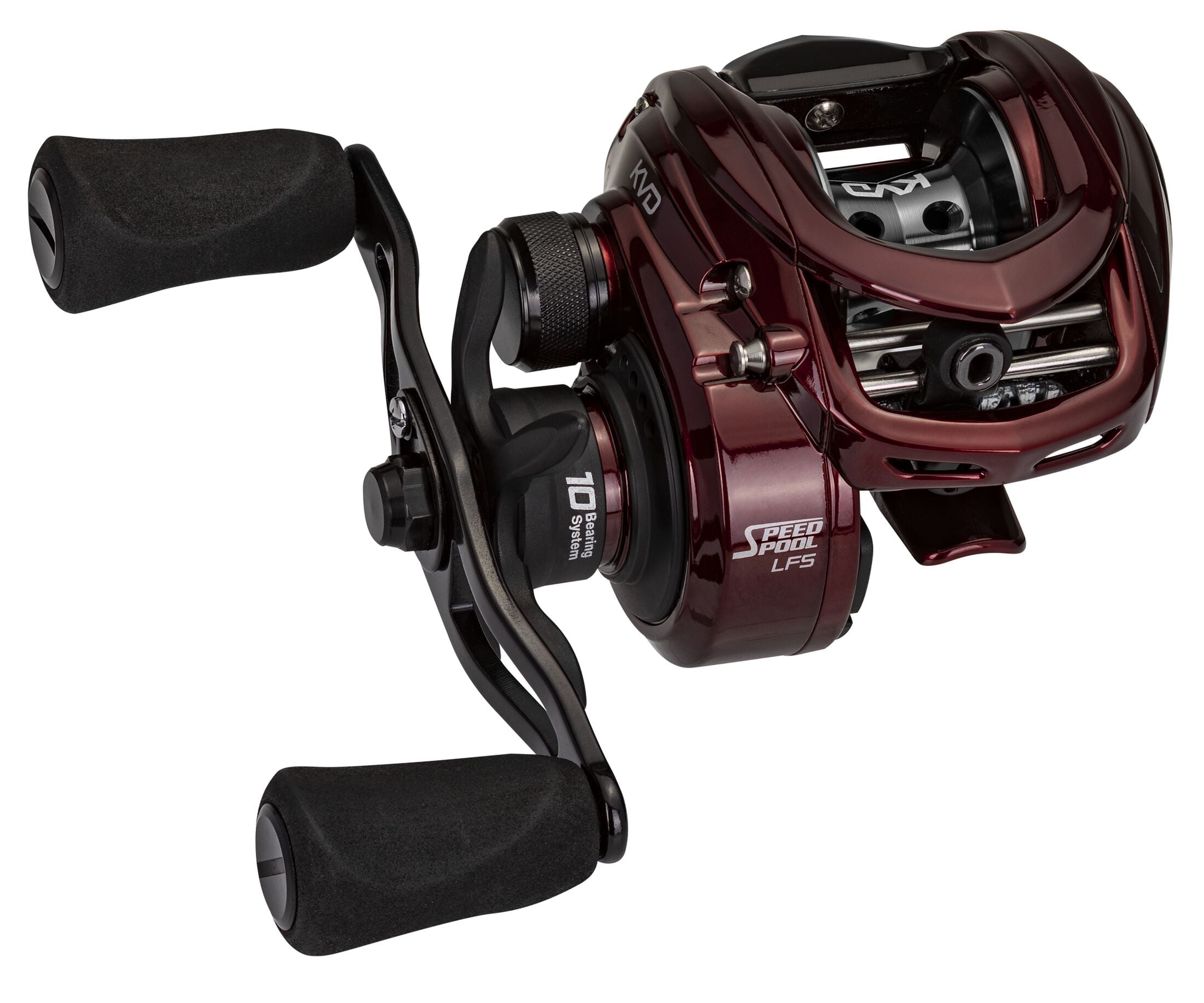 Lew's KVD Baitcast Fishing Reel, 6.2:1 Gear Ratio, Right-Hand Retrieve, Burgundy