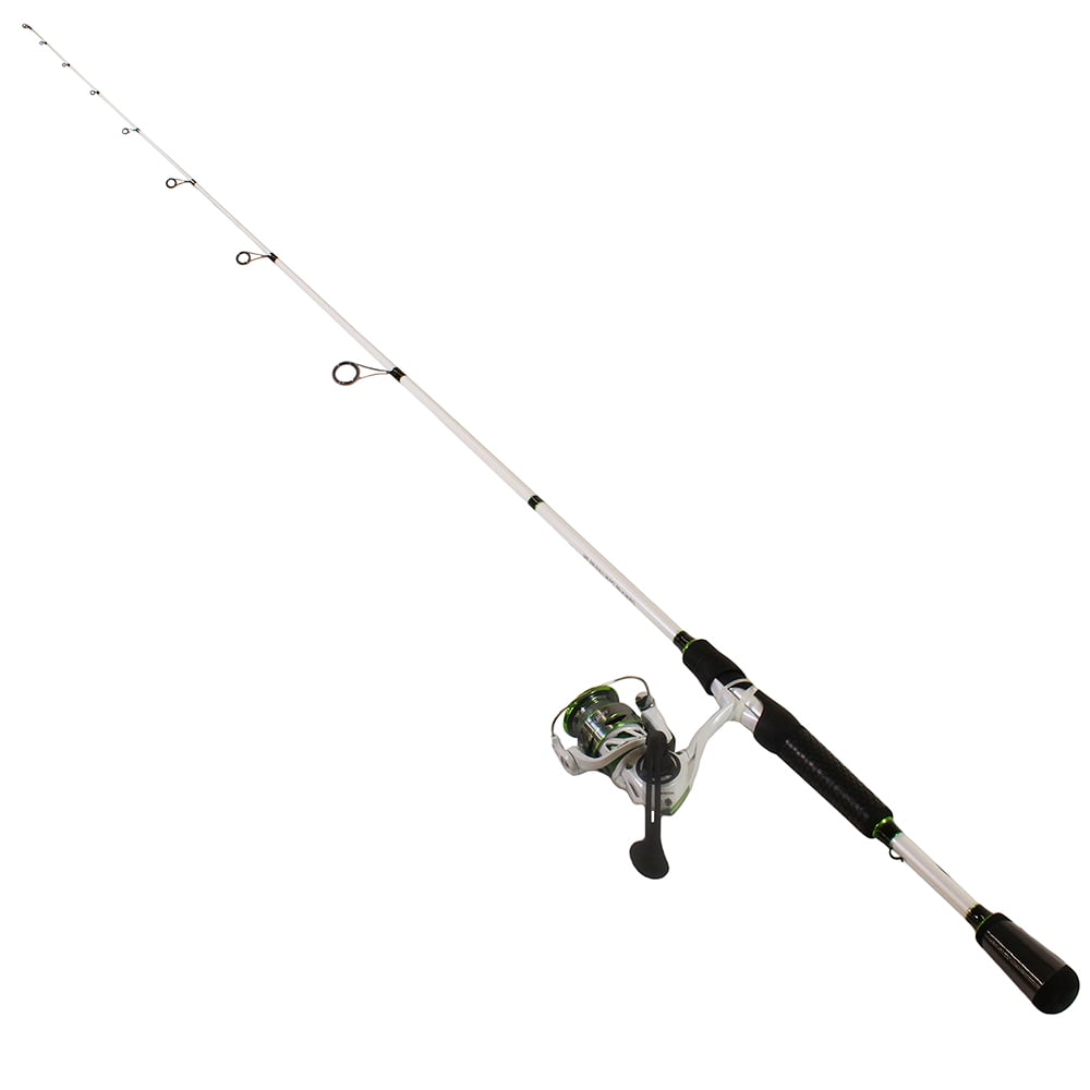 Lew's Mach I Spinning Reel and Fishing Rod Combo, 6-Foot 9-Inch Fishing Rod, Size 30 Reel, White/Green/Black