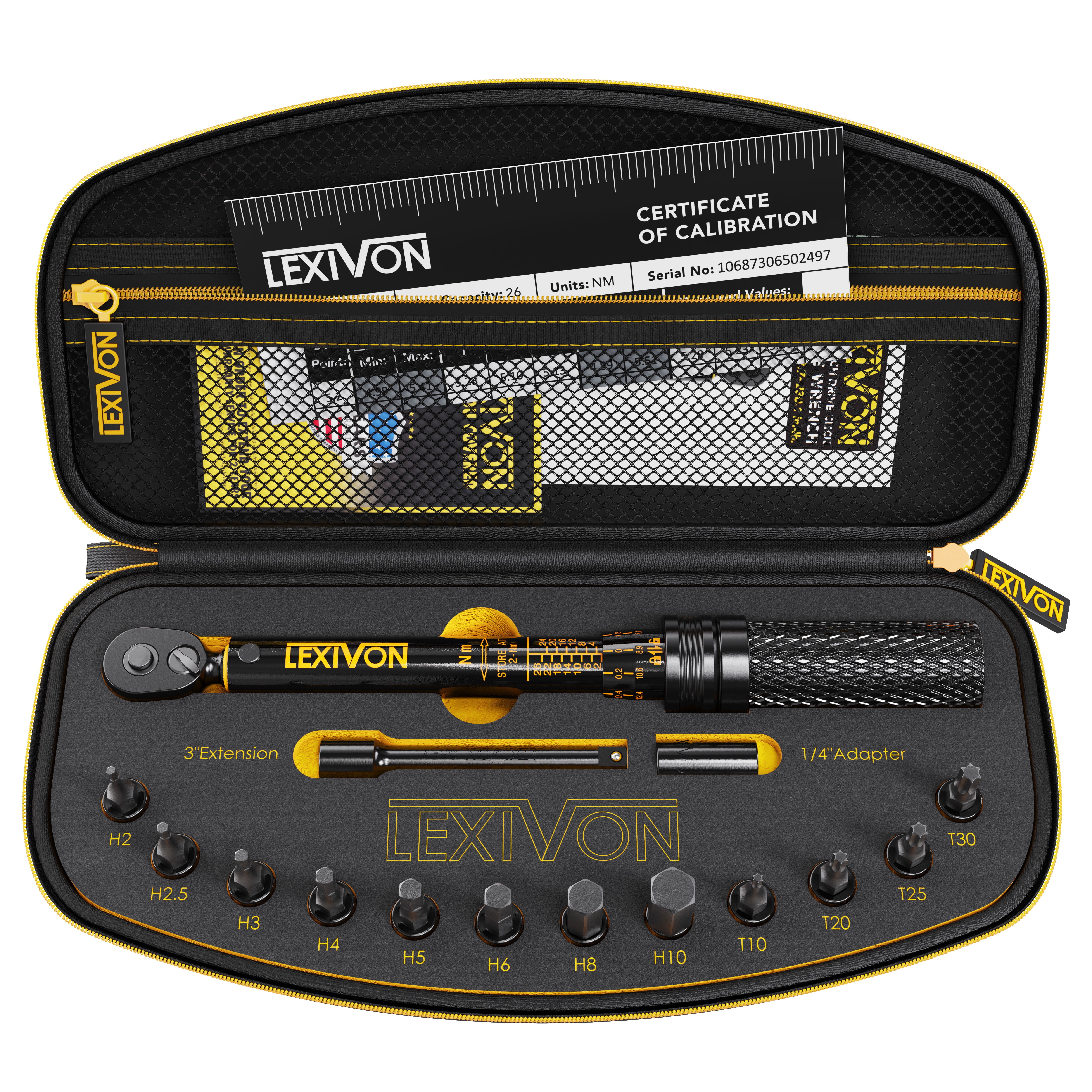 Lexivon Bike Torque Wrench with 12 x Bit Socket