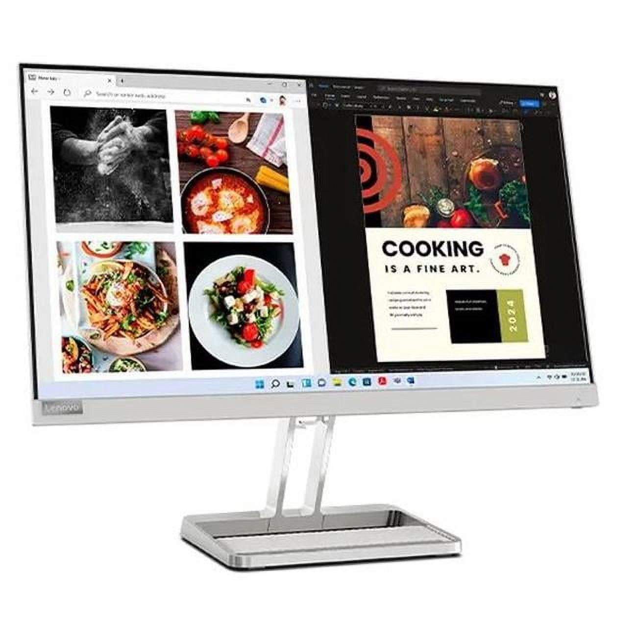 Lenovo L24i-40 24" Class Full HD - 16:9 - Cloud Gray - LED Monitor