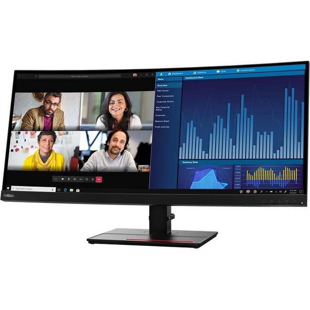 Lenovo ThinkVision P34w-20 34.1" UW-QHD Curved Screen WLED LCD Monitor - 21:9 - Raven Black - 34" Class - In-plane Switching (IPS) Technology - 3440 x 1440 - 1.07 Billion Colors - 300 Nit -