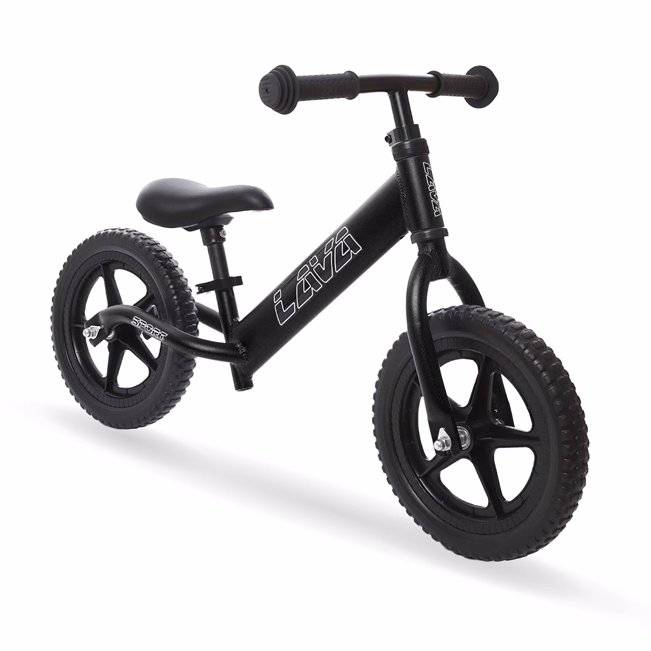 LAVA SPORT Basalt Black Balance Bike- Lightweight Aluminium Toddler Bike for Kids with Adjustable Handlebar and Seat, EVA Tires-Training Bike