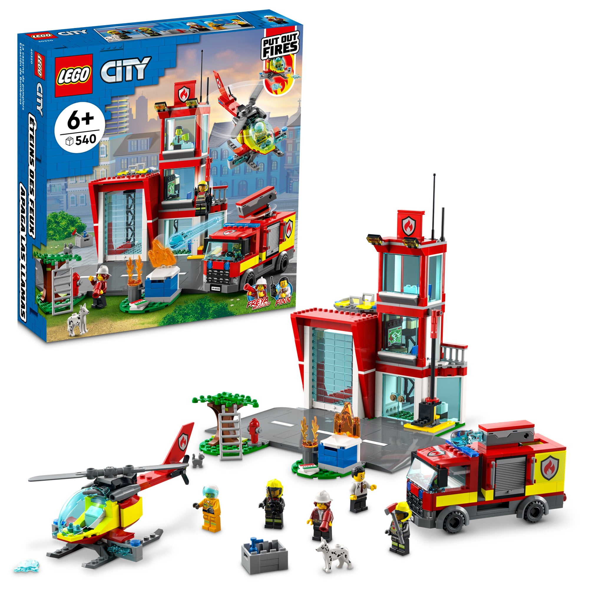 LEGO 6379620 City Fire Station Building Kit for Kids Aged 6+; Includes 2 LEGO City Adventures TV Series Characters (540 Pieces)