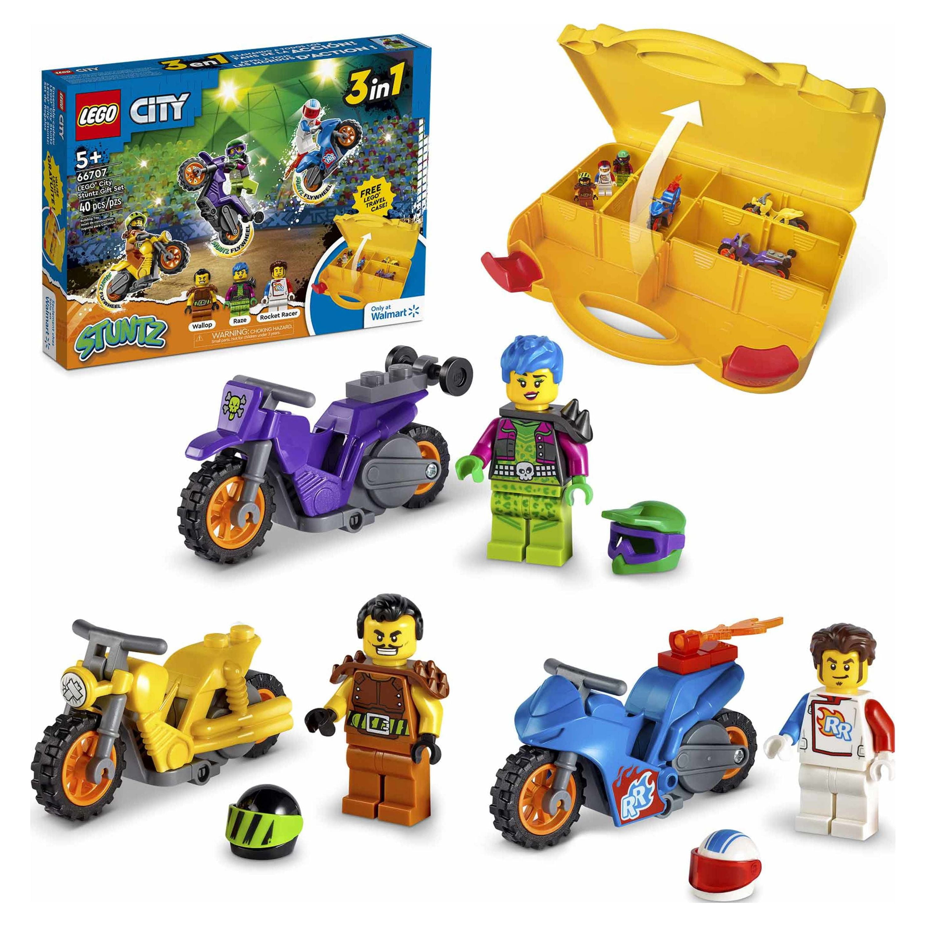 LEGO City Stuntz Value Set 3 Minifigures 3 Bikes and Carrying Case 66707
