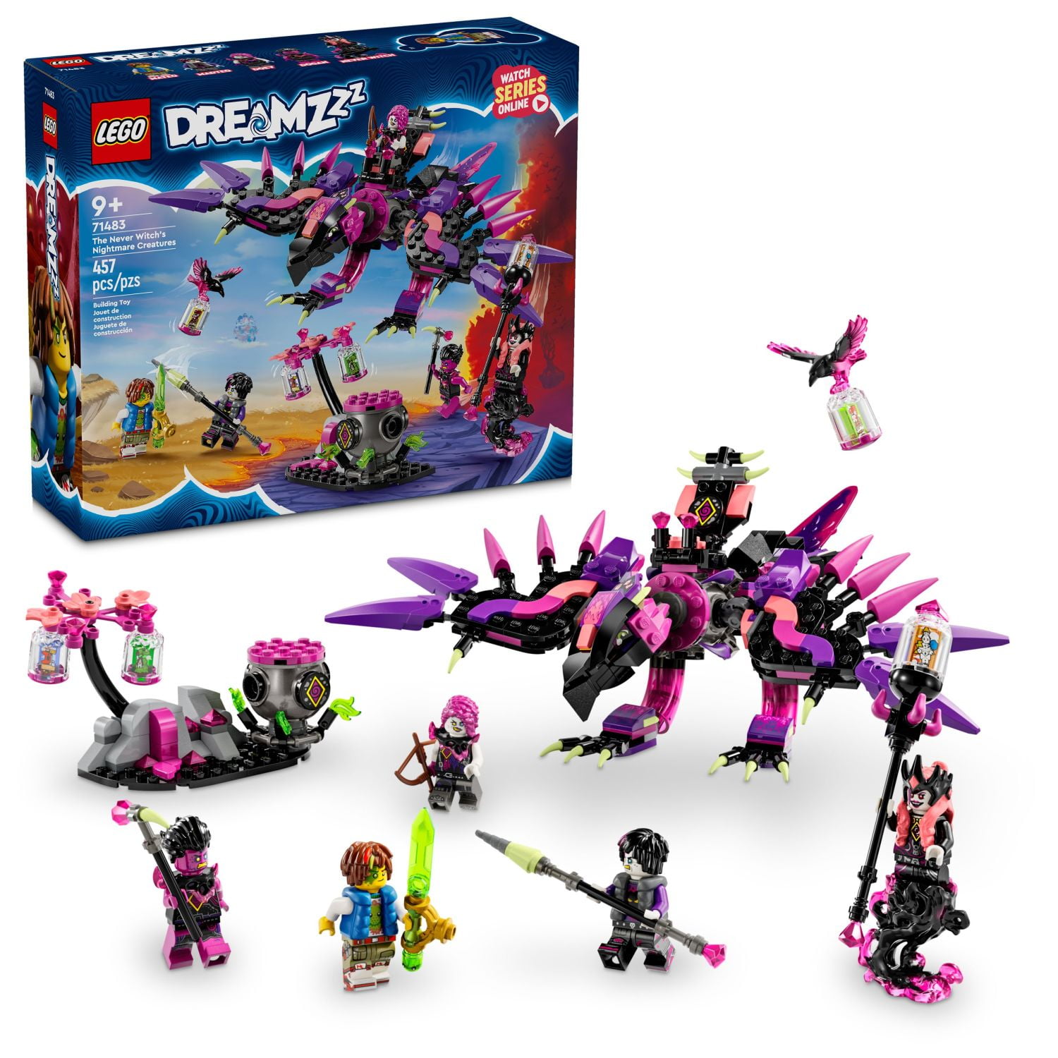LEGO DREAMZzz The Never Witch’s Nightmare Creatures Kids' Toy, Halloween Gift for 9 Year Old Boys and Girls, 71483