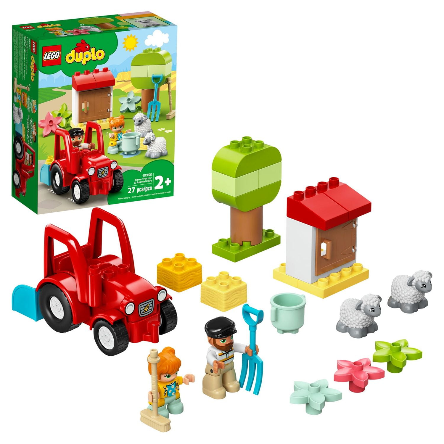 LEGO DUPLO Town Farm Tractor & Animal Care 10950 Creative Playset for Toddlers (27 Pieces)