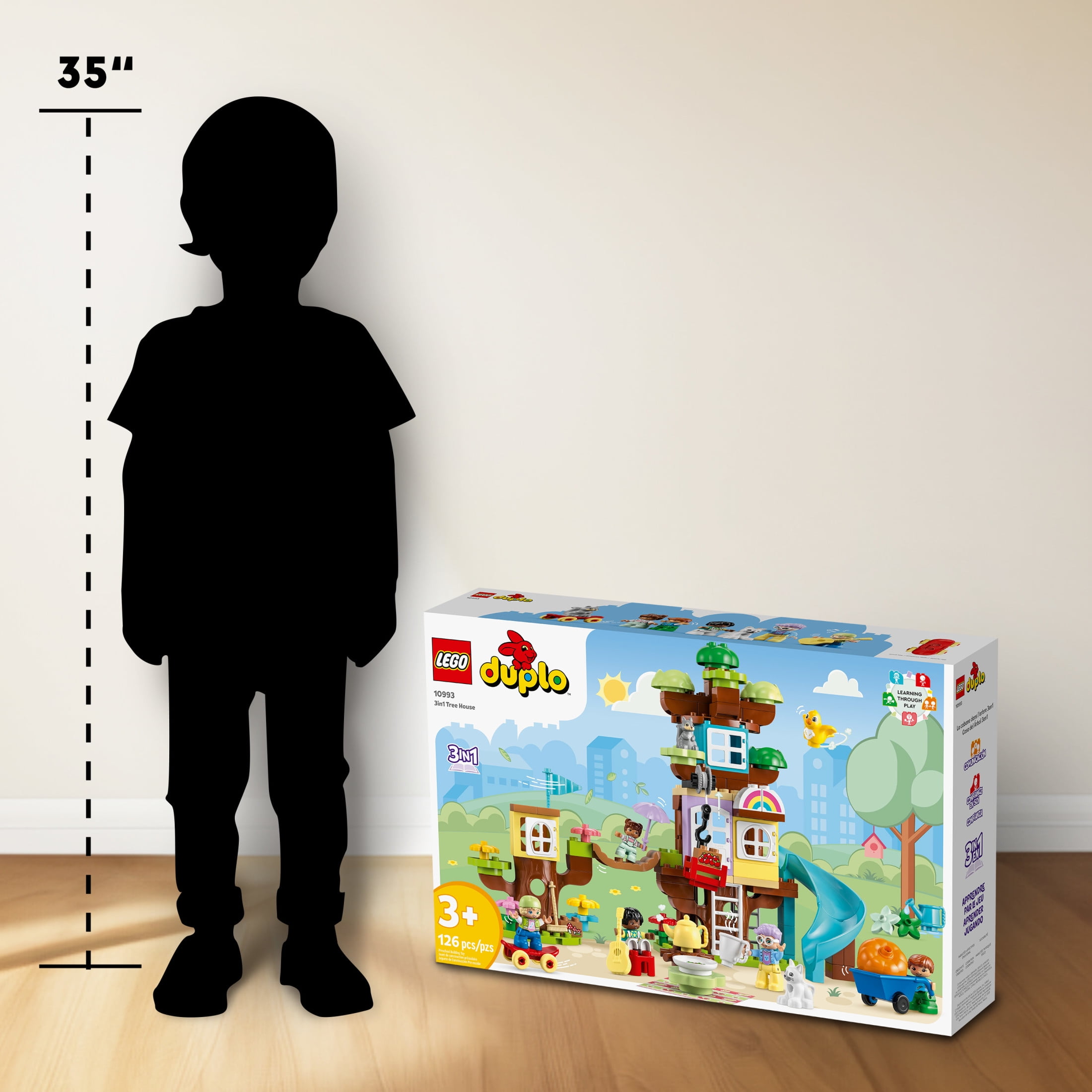 LEGO DUPLO 3in1 Tree House 10993 Creative Building Toy for Toddlers, Includes 8 Figures for Teaching Social Skills, Playing Together and Group Play, Great Birthday Gift for Kids