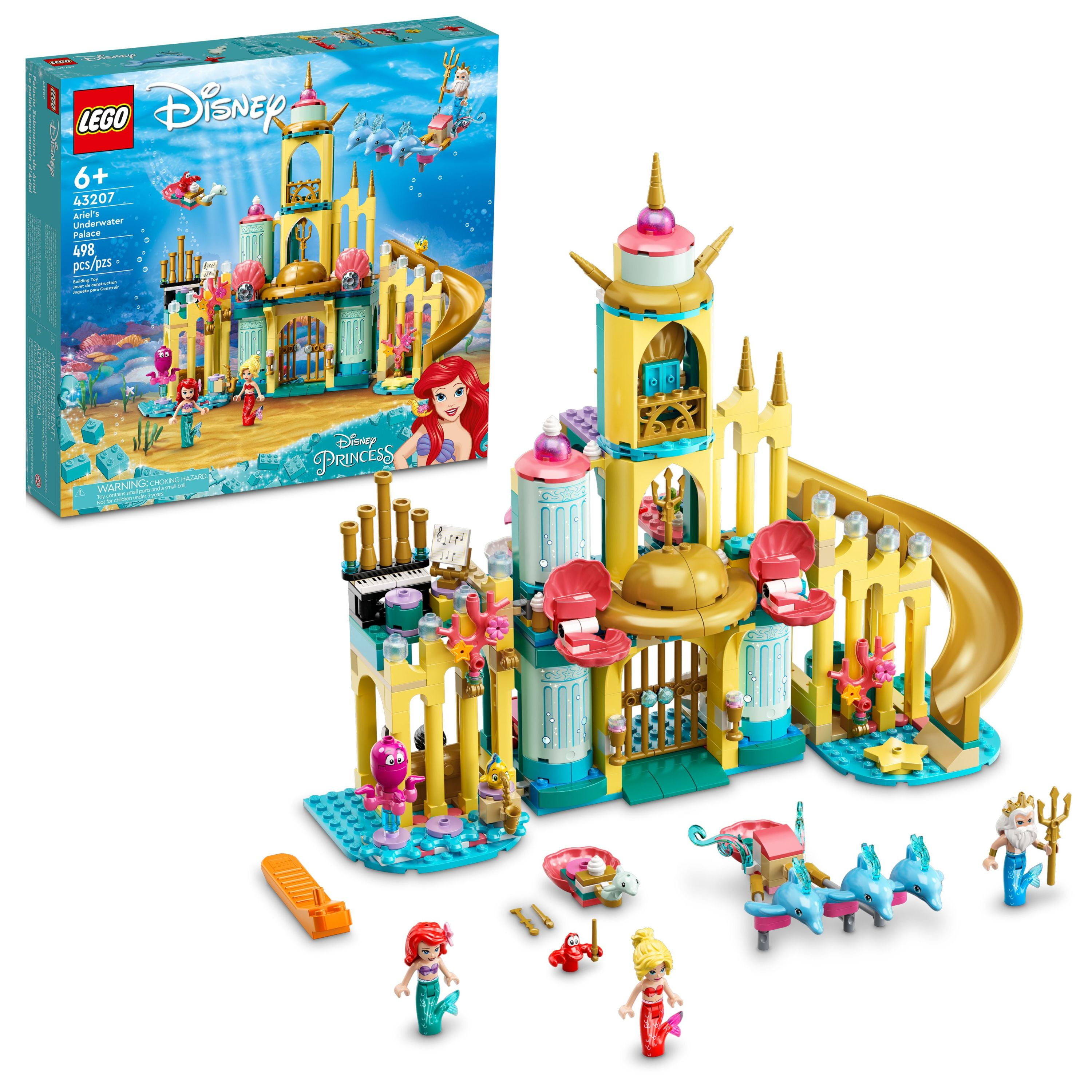 LEGO Disney Princess Ariel’s Underwater Palace 43207, Buildable Princess Castle Toy, Disney Gift Idea for Kids, Girls and Boys Aged 6+ with The Little Mermaid Mini-Doll Figure & Dolphin Figures