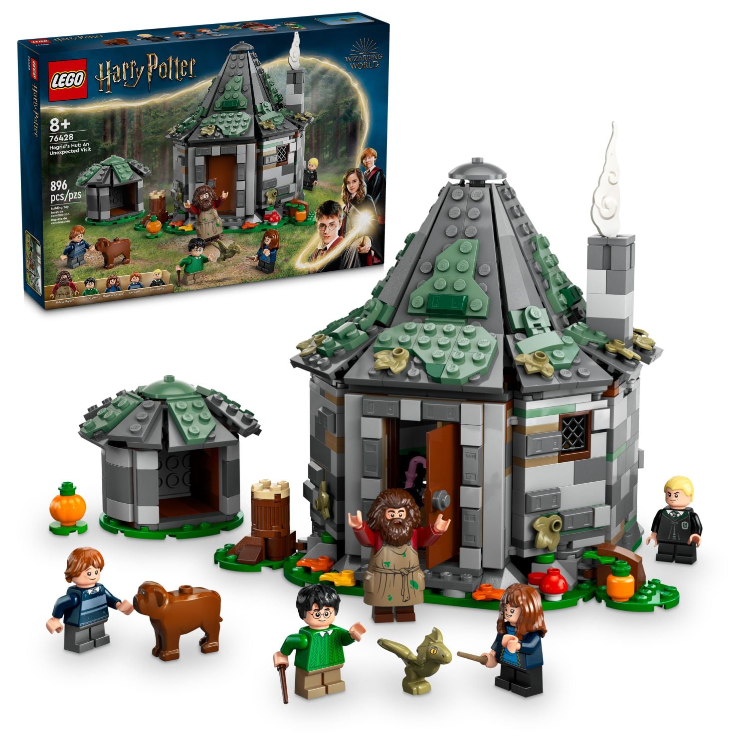 LEGO Harry Potter Hagrid's Hut: An Unexpected Visit - Harry Potter Toy for Boys & Girls Ages 8+ - Kids Building Toys W/ Buildable House, 7 Minifigures & Dragon - 76428