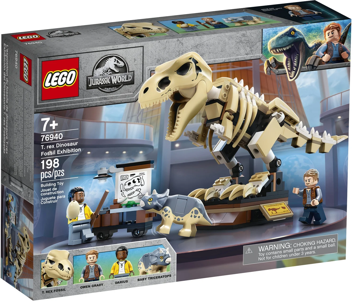 LEGO Jurassic World T. rex Dinosaur Fossil Exhibition 76940 Building Set (198 Pieces)
