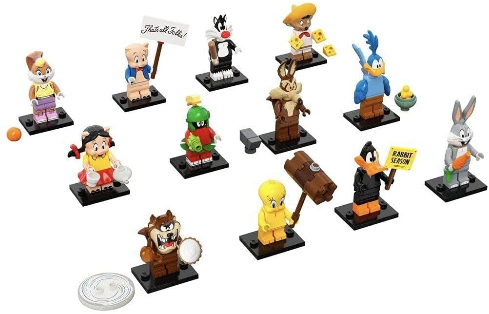 LEGO Looney Tunes Collectable Minifigures Complete Set, Action Figures, Ages 5+, Plastic, 12 PCS