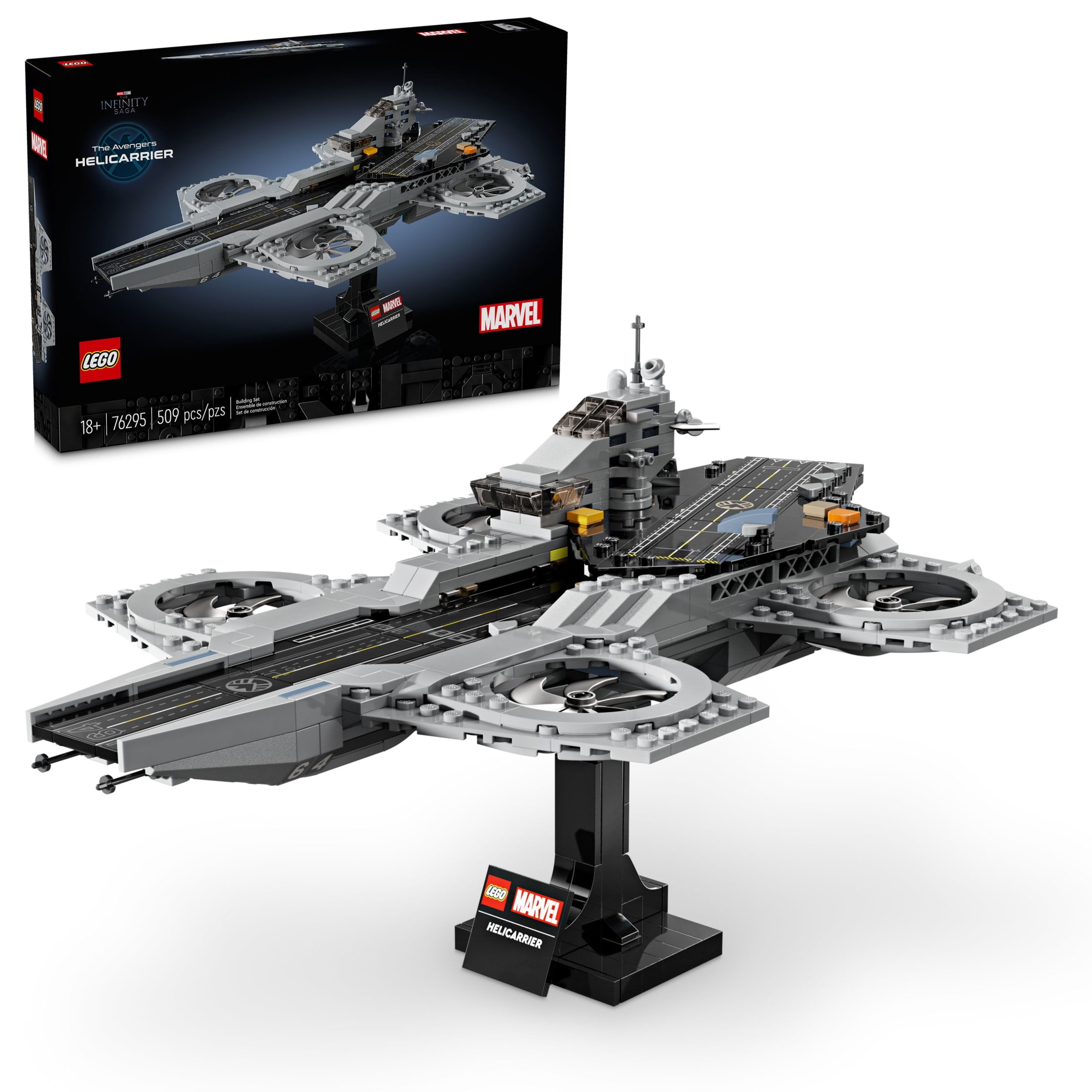 LEGO Marvel The Avengers Helicarrier Building Set for Adults - Gift for Christmas - Collectible Display Set for Marvel Fans, Ages 18+ - Office or Book Shelf Decor - 76295