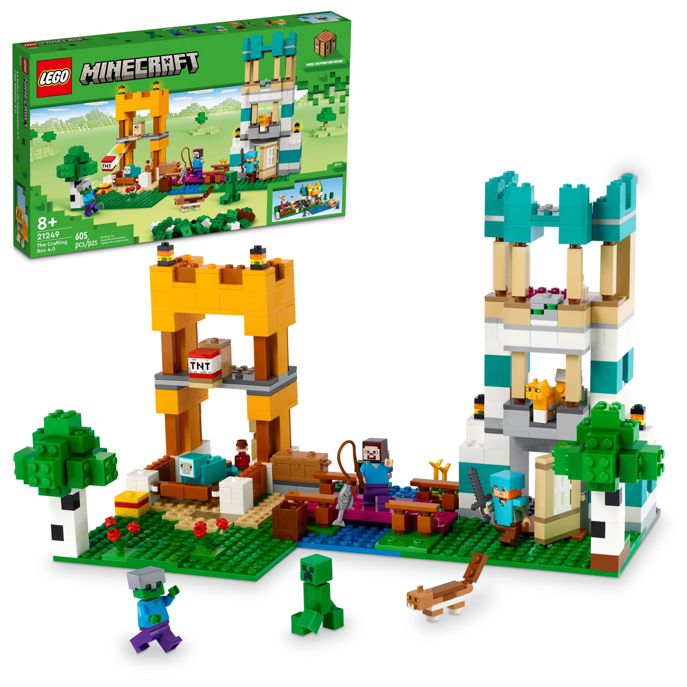 LEGO Minecraft The Crafting Box 4.0 Building Toy, Includes Classic Figures and Game Accessories, 21249