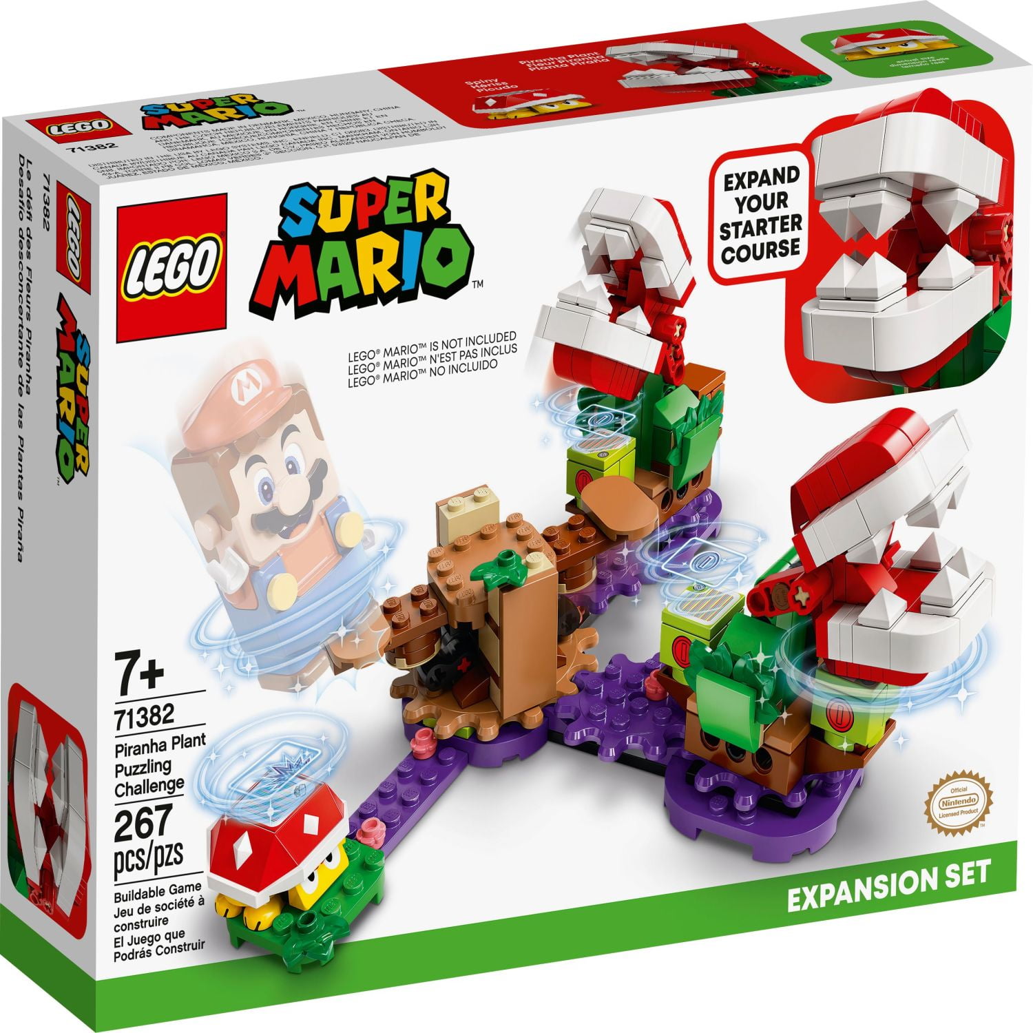 LEGO Super Mario Piranha Plant Puzzling Challenge Expansion Set 71382 Building Kit; Unique Toy for Creative Kids (267 Pieces)