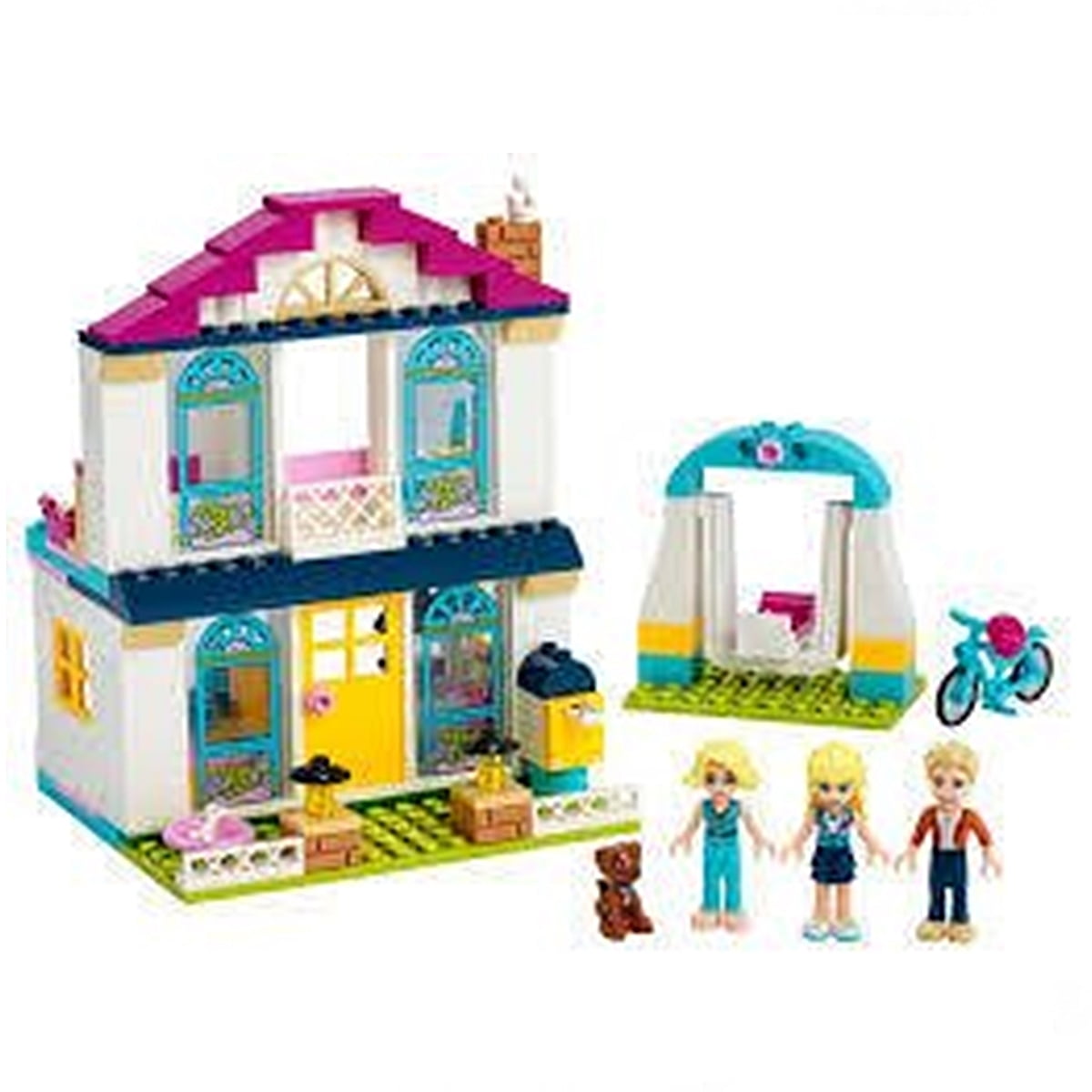 LEGO 41398 Friends 4+ Stephanie's House Dollhouse Play Set with Family Figures, Toys for Preschool Kids, LEGO Friends