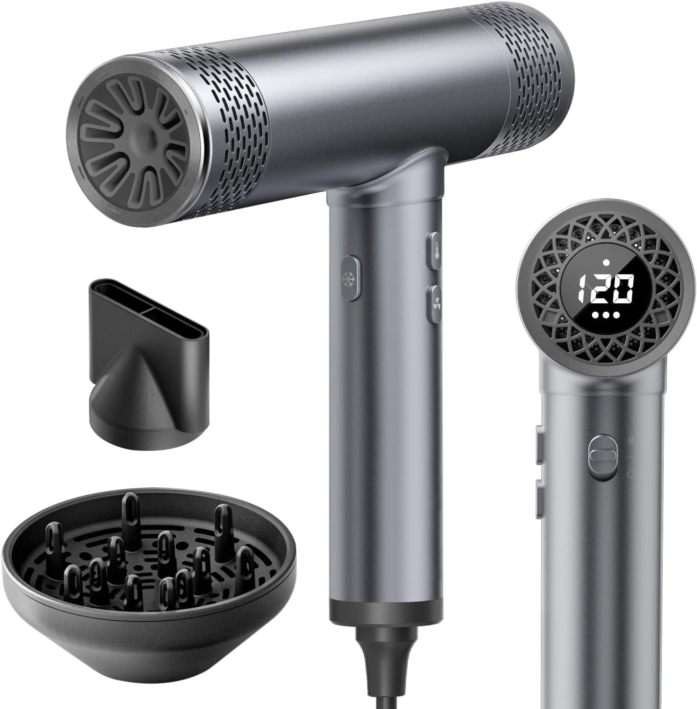 LEMULEGU Ionic Hair Brush Dryer, Hot Cold Air, High Heat for Curls, Size 7.7*1.7*7.3