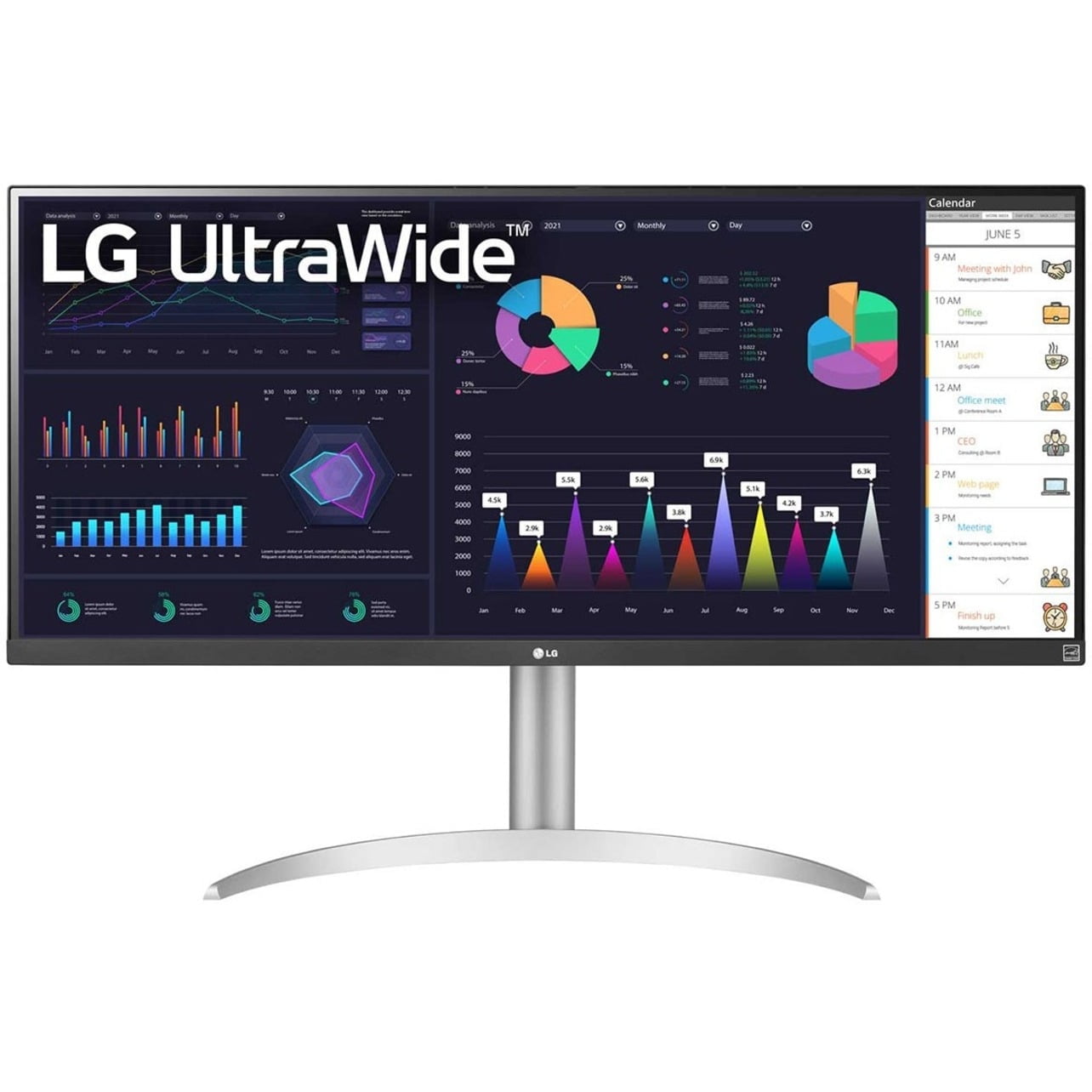 LG Ultrawide 34" 2560 x 1080 LCD sRGB, Anti-glare Monitor, 34WQ650-W