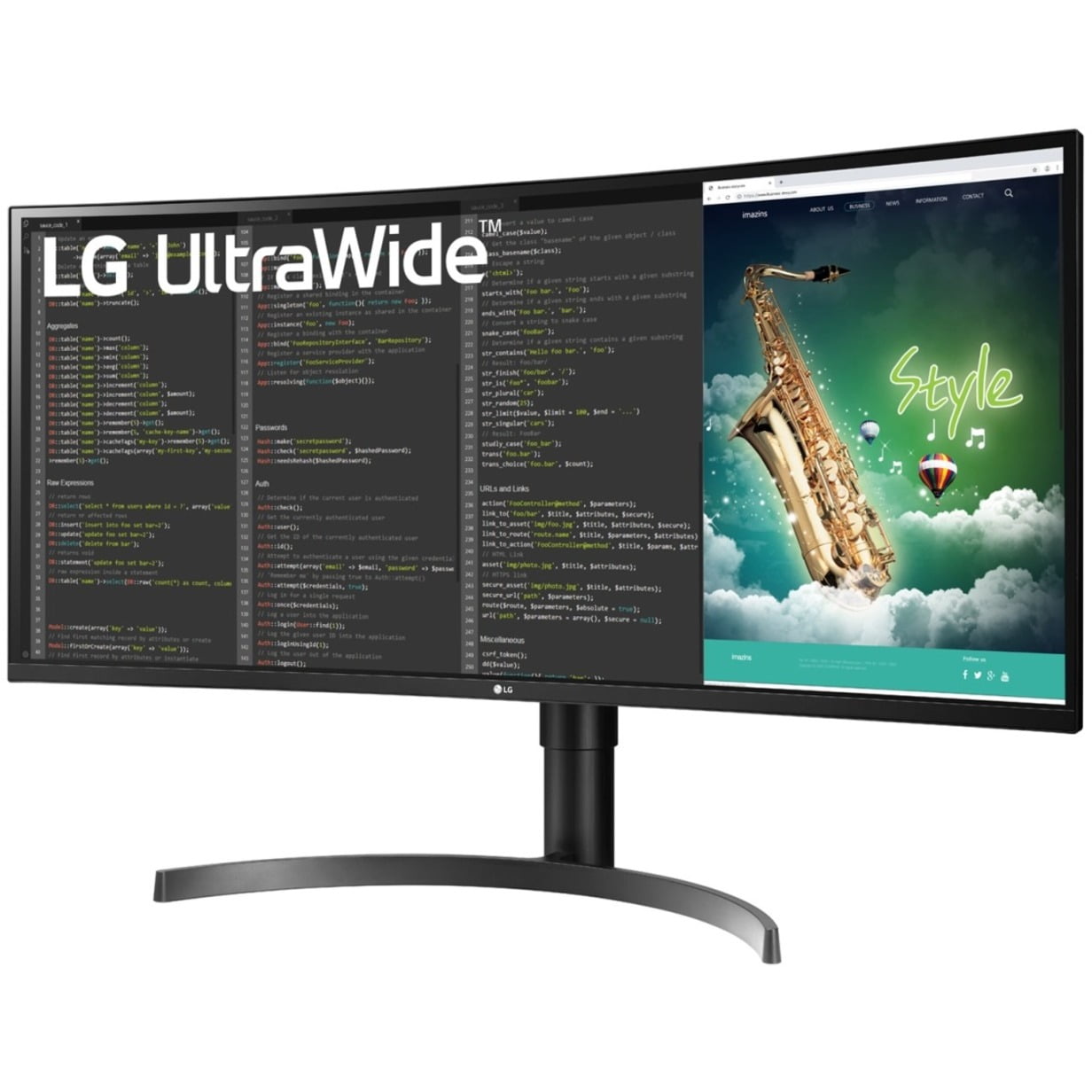 LG Ultrawide 35WN65C-B 35" WQHD Curved Screen LED Gaming LCD Monitor, 21:9