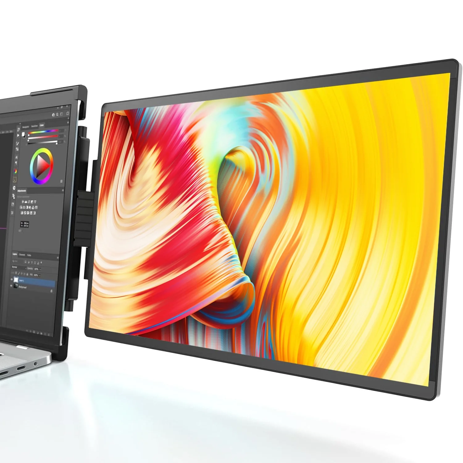 LIMINK ET14 14 inch 1200P LED Laptop Screen Extender, Aluminum Alloy Dual External Monitor for 13.3-16" Laptop, Attachable Portable Computer Monitor with Charger & Carrying Case for Mac/Wins, Black