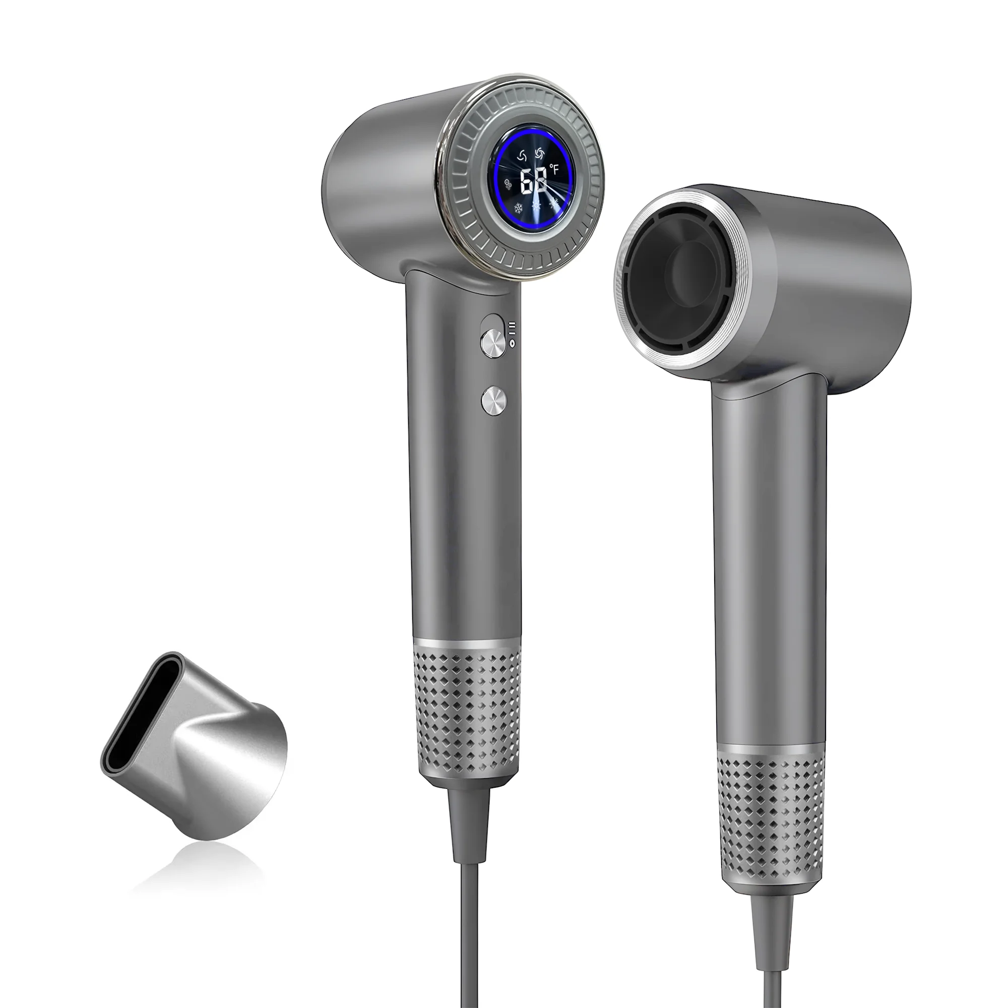 LOOKLIM High Speed Hair Dryer, Quiet Lightweight Ionic Hair Blow Dryer with 6 Blowout Mode, Gray