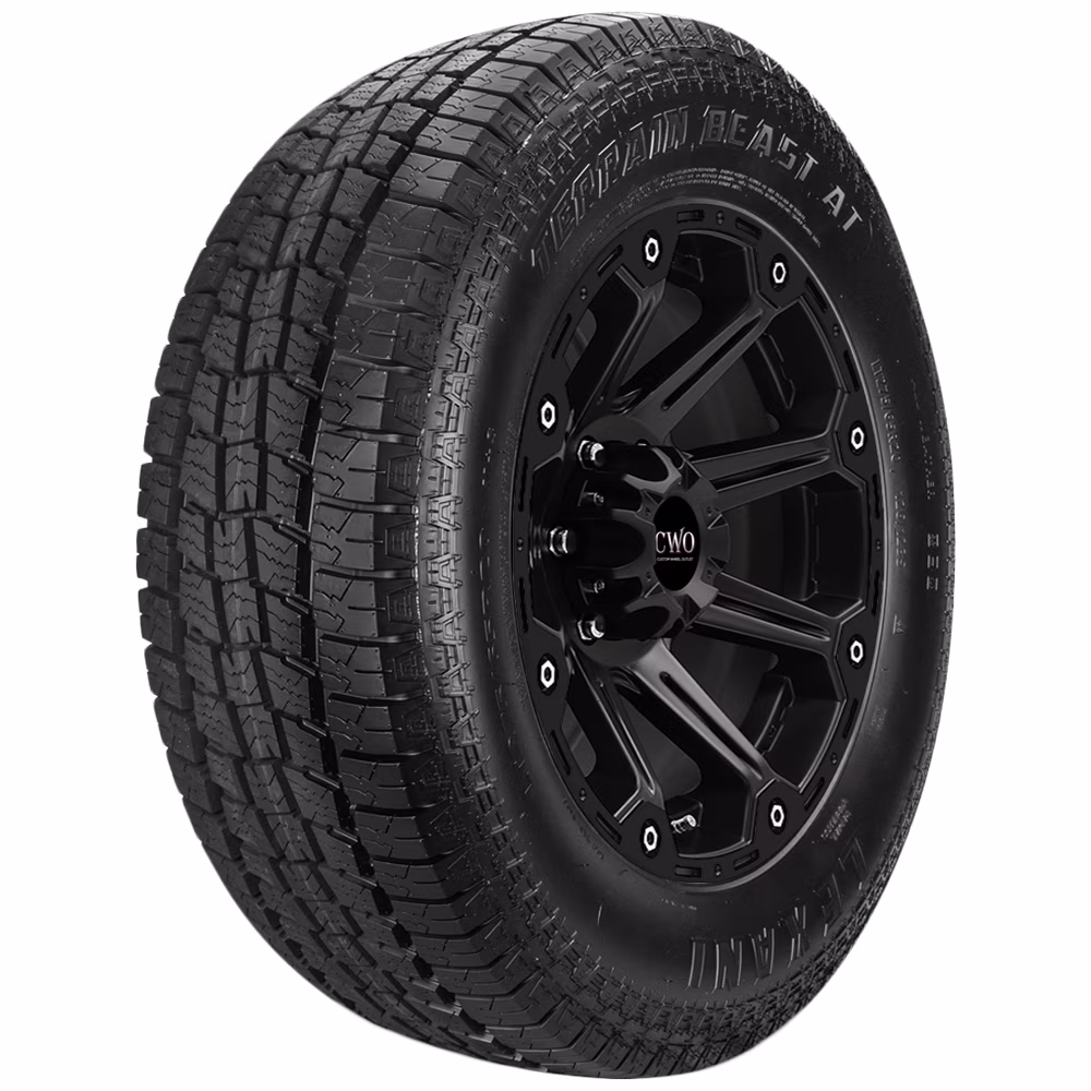 LT265/70R17 Lexani Terrain Beast AT 121S Load Range E Black Wall Tire