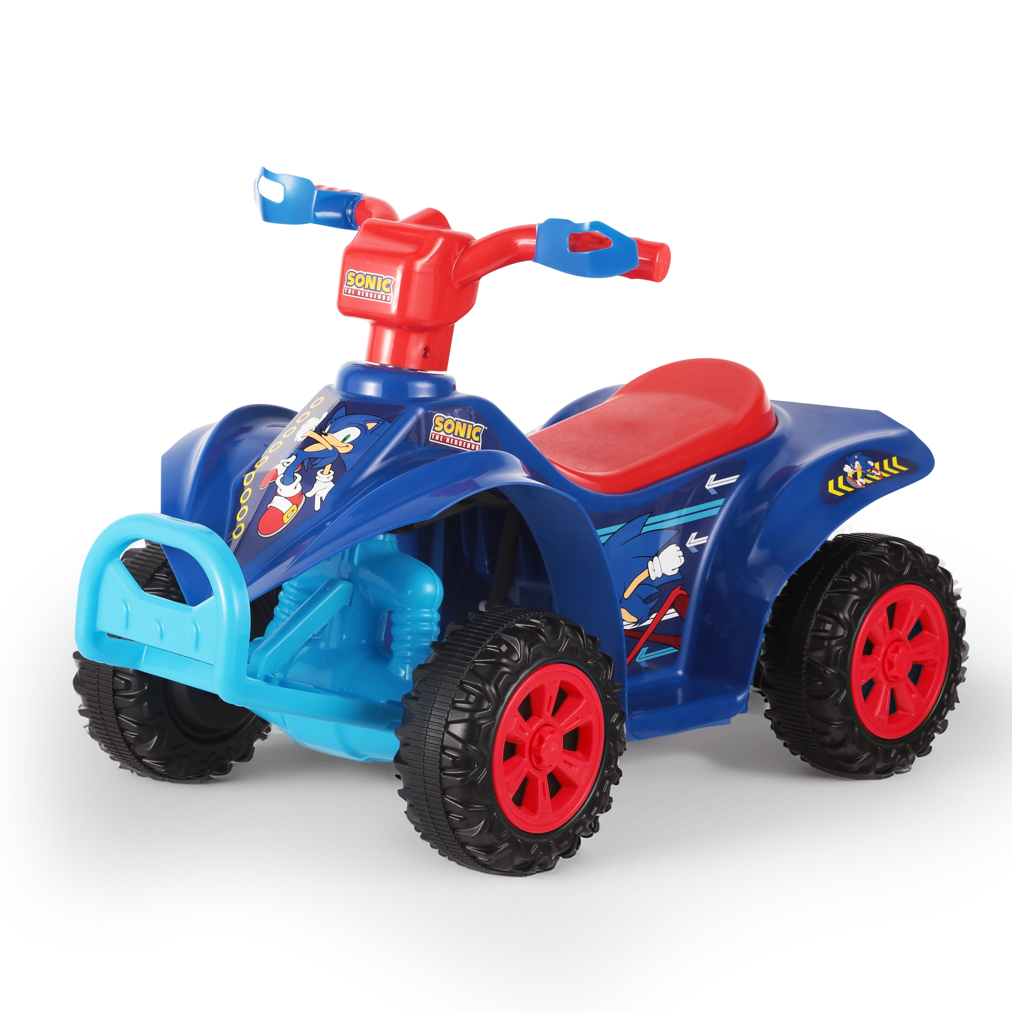 Licensed Sonic The Hedgehog 6V Battery Powered Ride on ATV for Kids Ages 2-5 Years Old, Blue