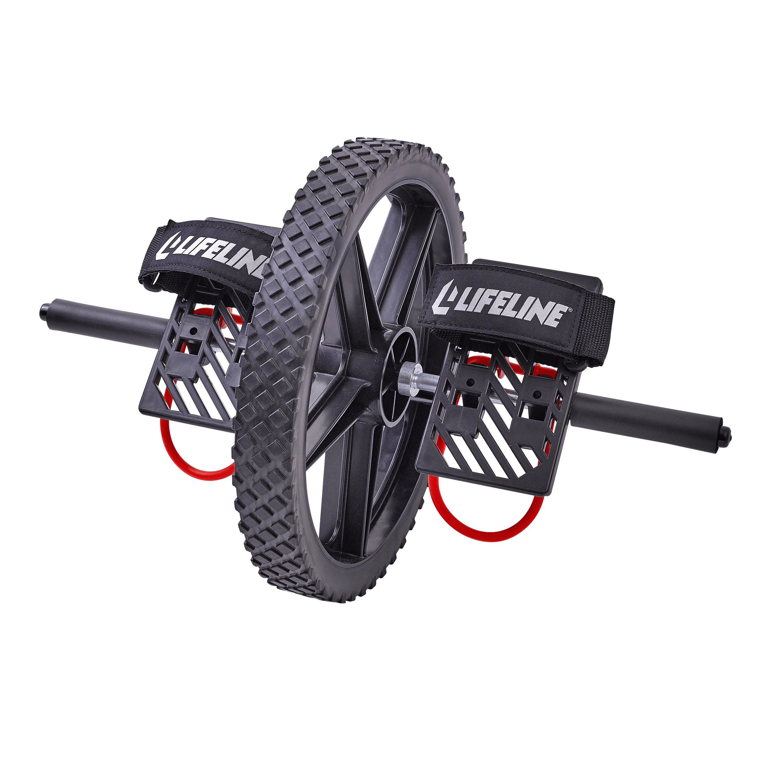 Lifeline Fitness Power Wheel for At-Home Full Body Functional Fitness Strength including Abs & Core, Lower Body and Upper Body with Foot Straps for More Workout Options