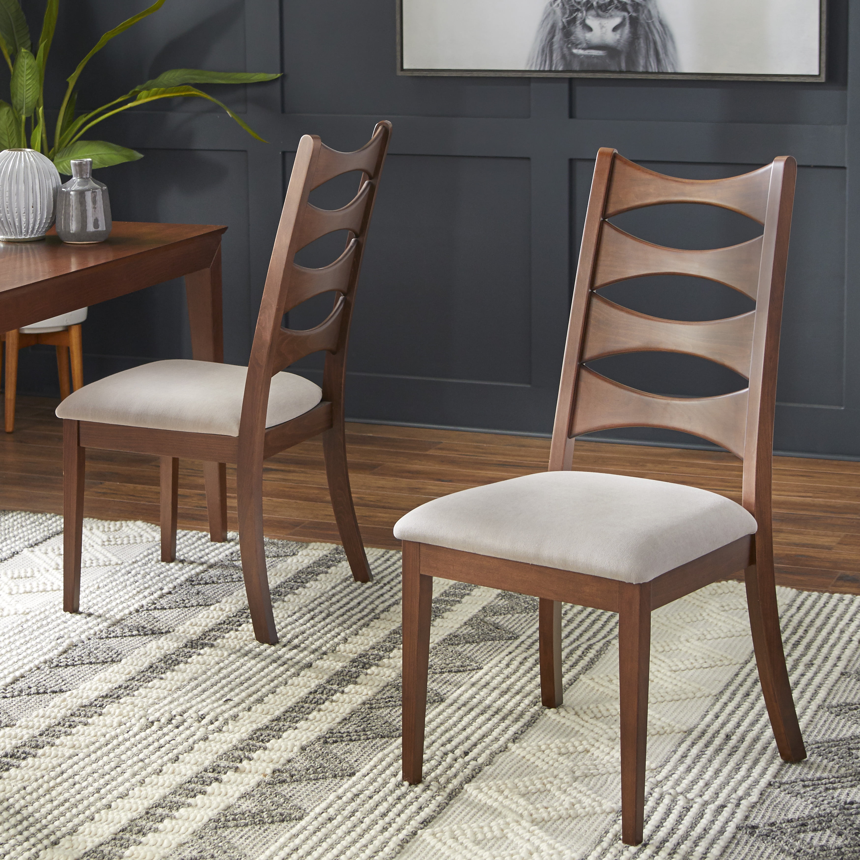 TMS Lydon Dining Chair, Set of 2, Walnut