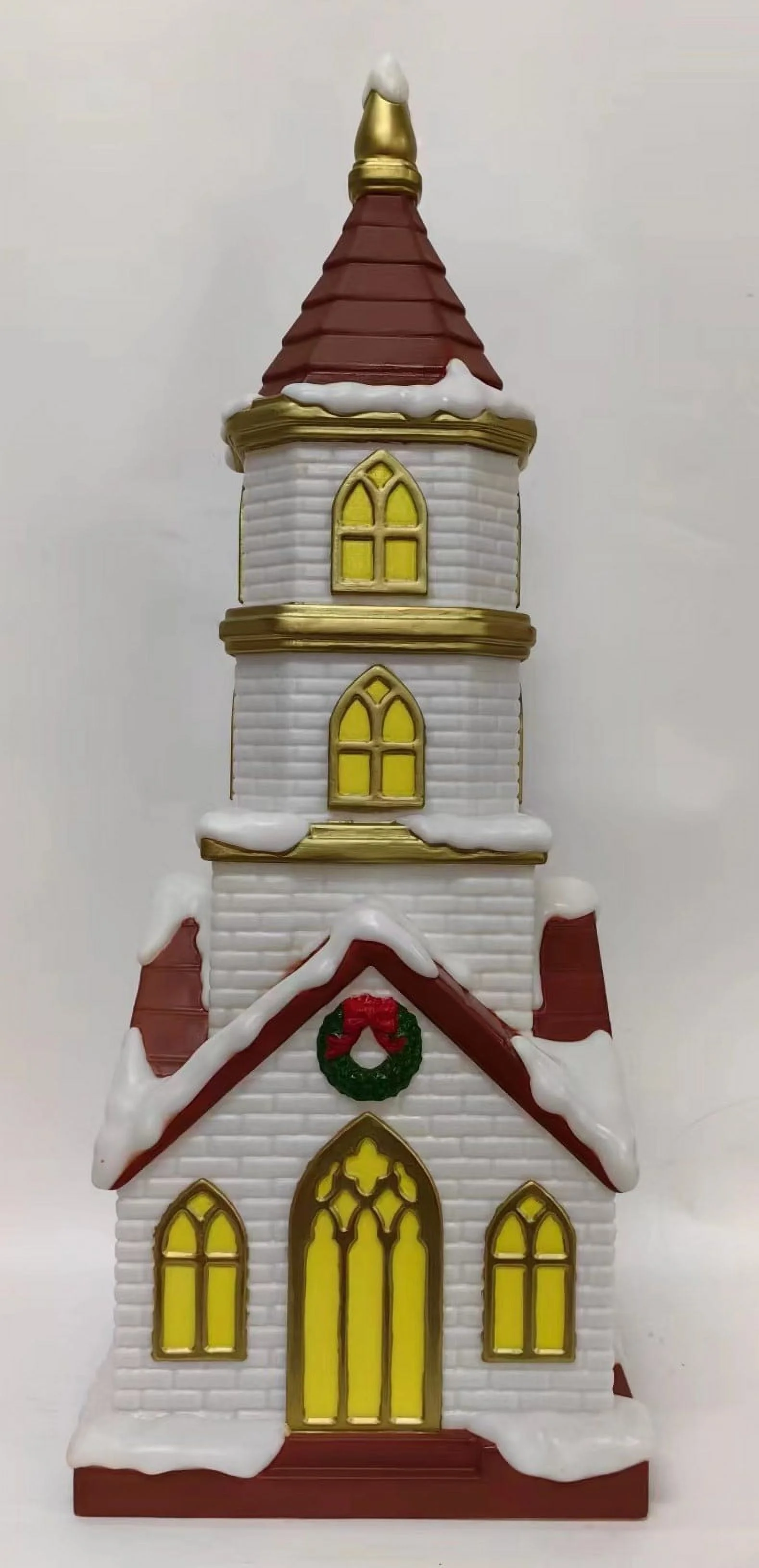 Lighted Blow Mold Church Indoor/Outdoor Christmas Decoration, 32 in, by Holiday Time