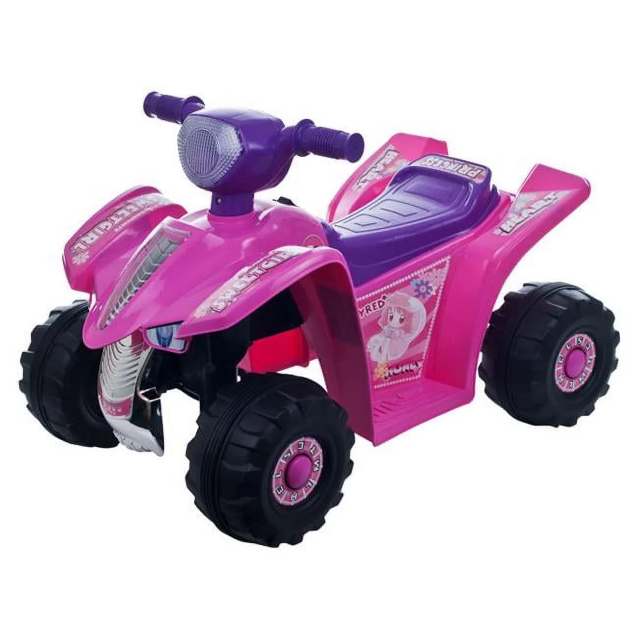 Lil' Rider Four Wheeler ATV for Kids, Pink Princess Electric Mini Quad Toy