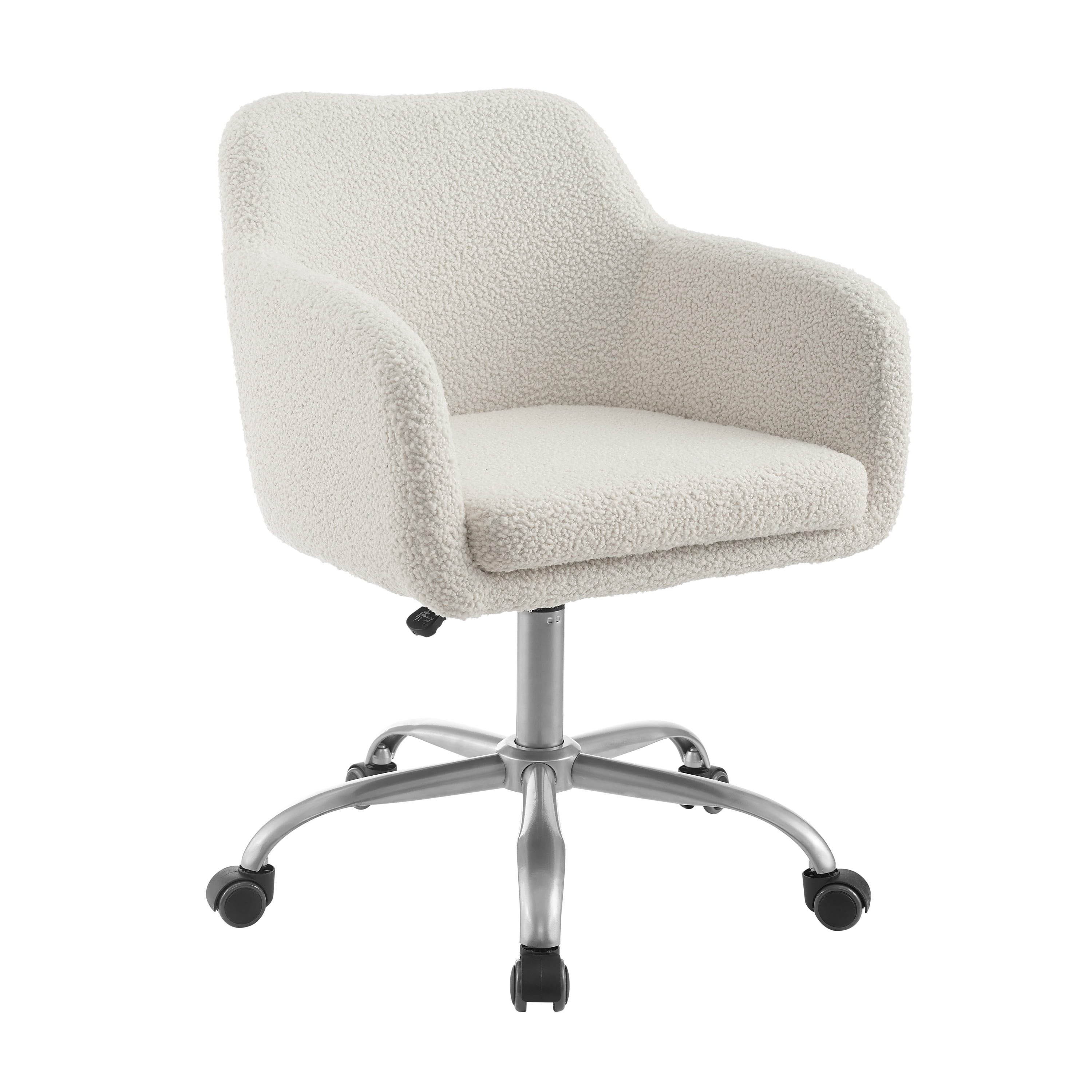 Linon Rylen Mid-Back Swivel Office Chair, Sherpa